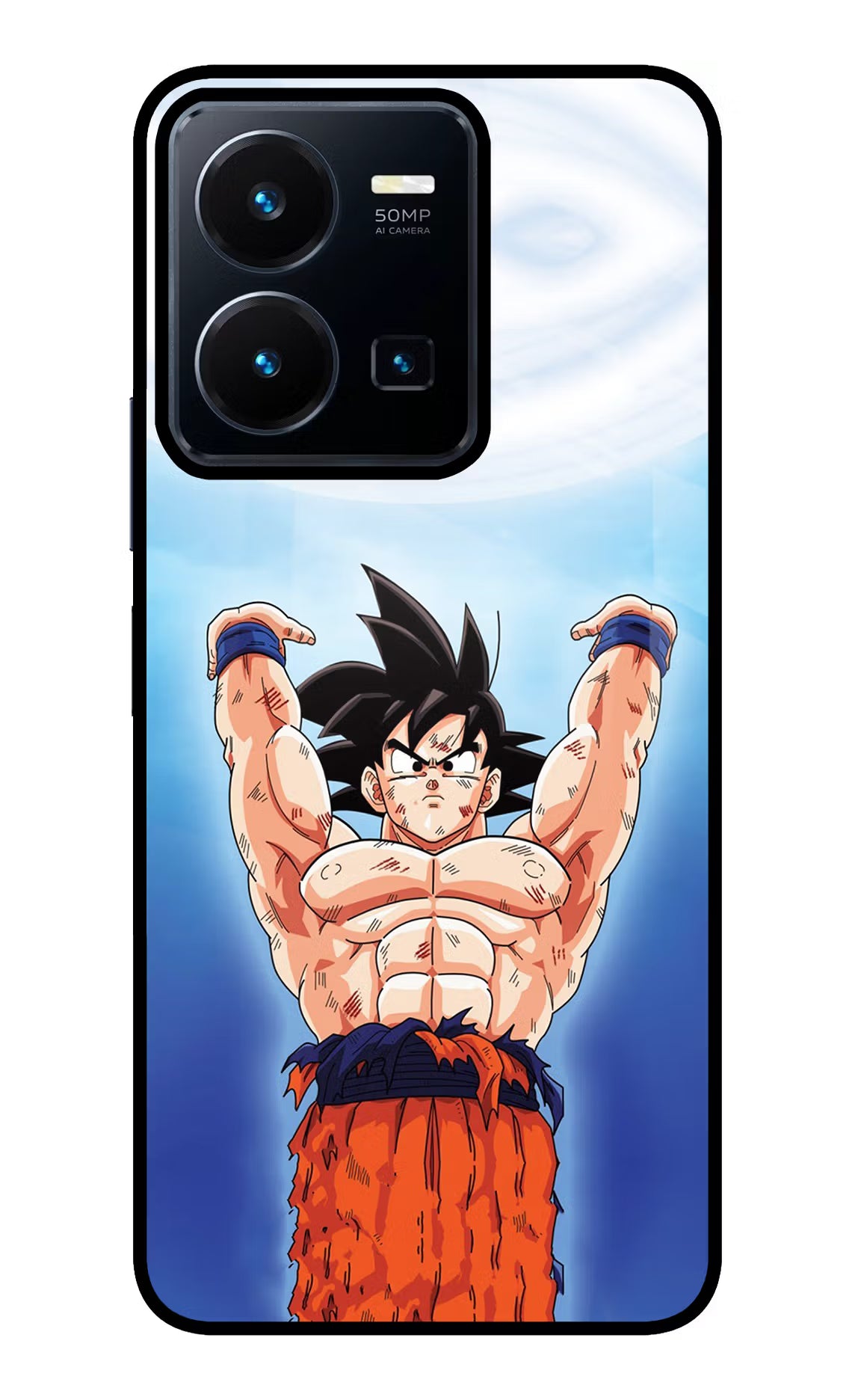 Goku Power Vivo Y35 Glass Case - Goku Power Vivo Y35 Glass Case Goku Power Vivo Y35 Glass Case