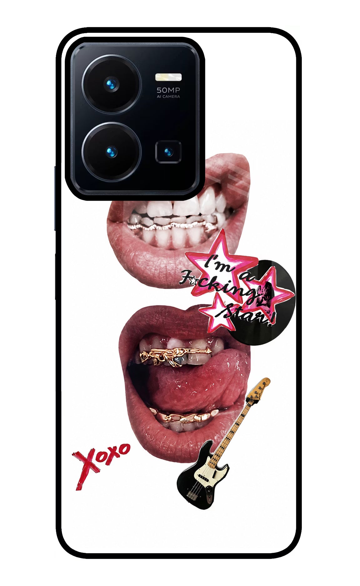 Rockstar Vivo Y35 Glass Case - Rockstar Vivo Y35 Glass Case Rockstar Vivo Y35 Glass Case