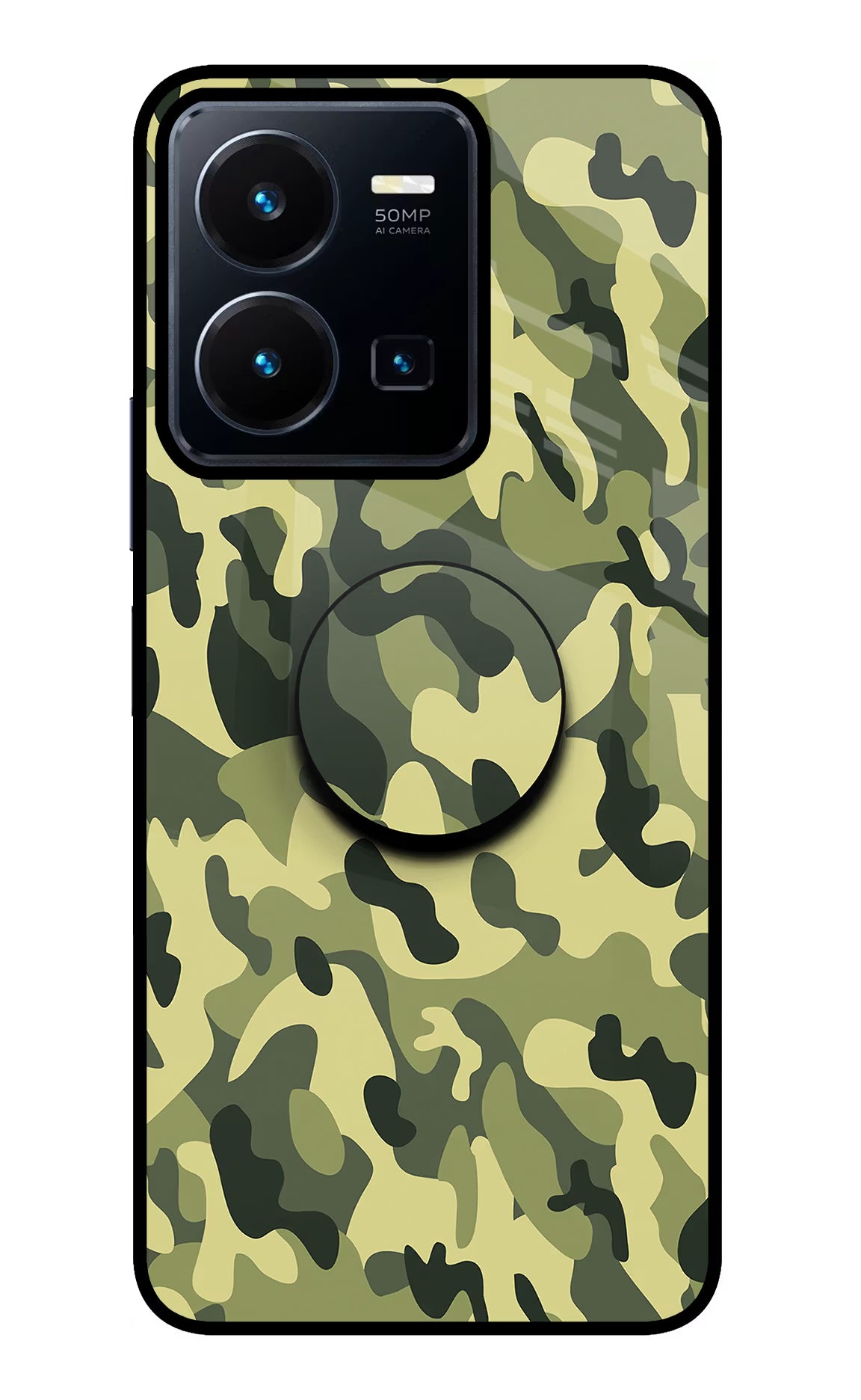 Camouflage Vivo Y35 Glass Case - Camouflage Vivo Y35 Glass Case Camouflage Vivo Y35 Glass Case