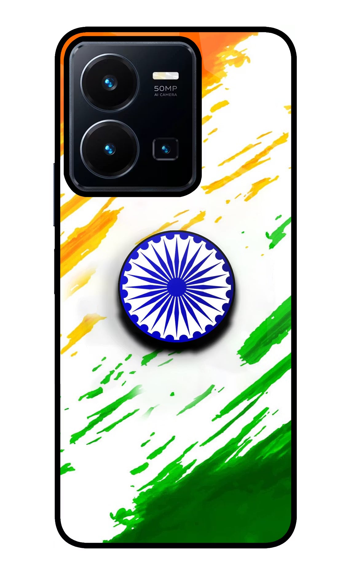 Indian Flag Ashoka Chakra Vivo Y35 Glass Case - Indian Flag Ashoka Chakra Vivo Y35 Glass Case Indian Flag Ashoka Chakra Vivo Y35 Glass Case