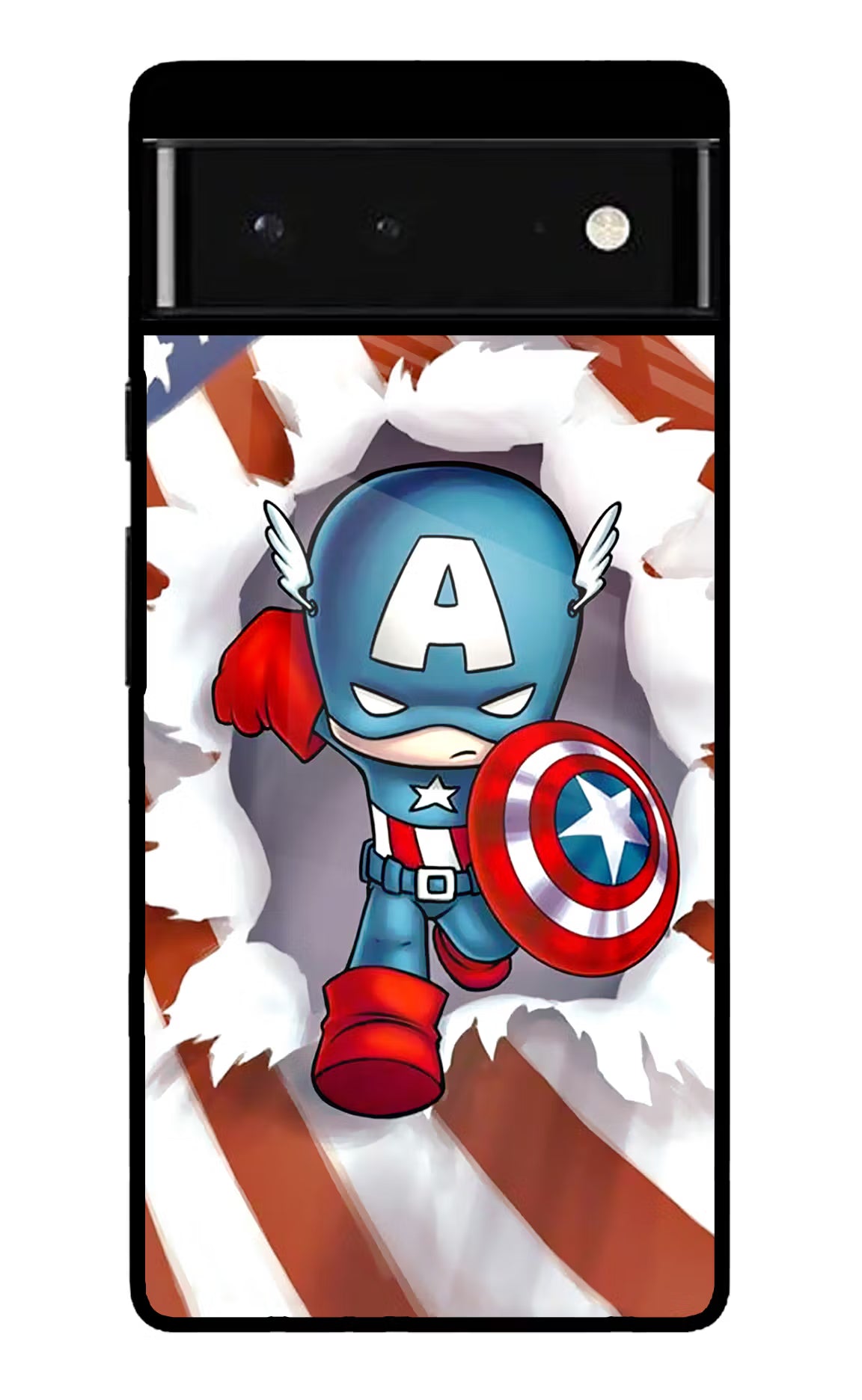 Captain America Google Pixel 6 Glass Case - Captain America Google Pixel 6 Glass Case Captain America Google Pixel 6 Glass Case