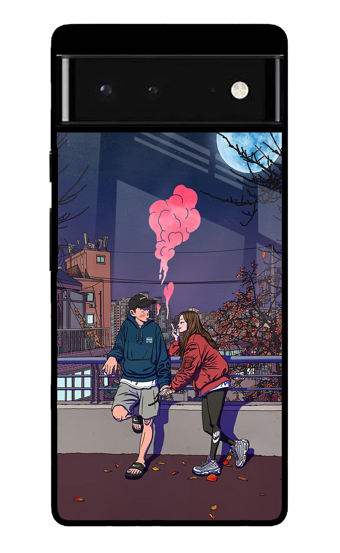 Chilling Couple Google Pixel 6 Glass Case - Chilling Couple Google Pixel 6 Glass Case Chilling Couple Google Pixel 6 Glass Case