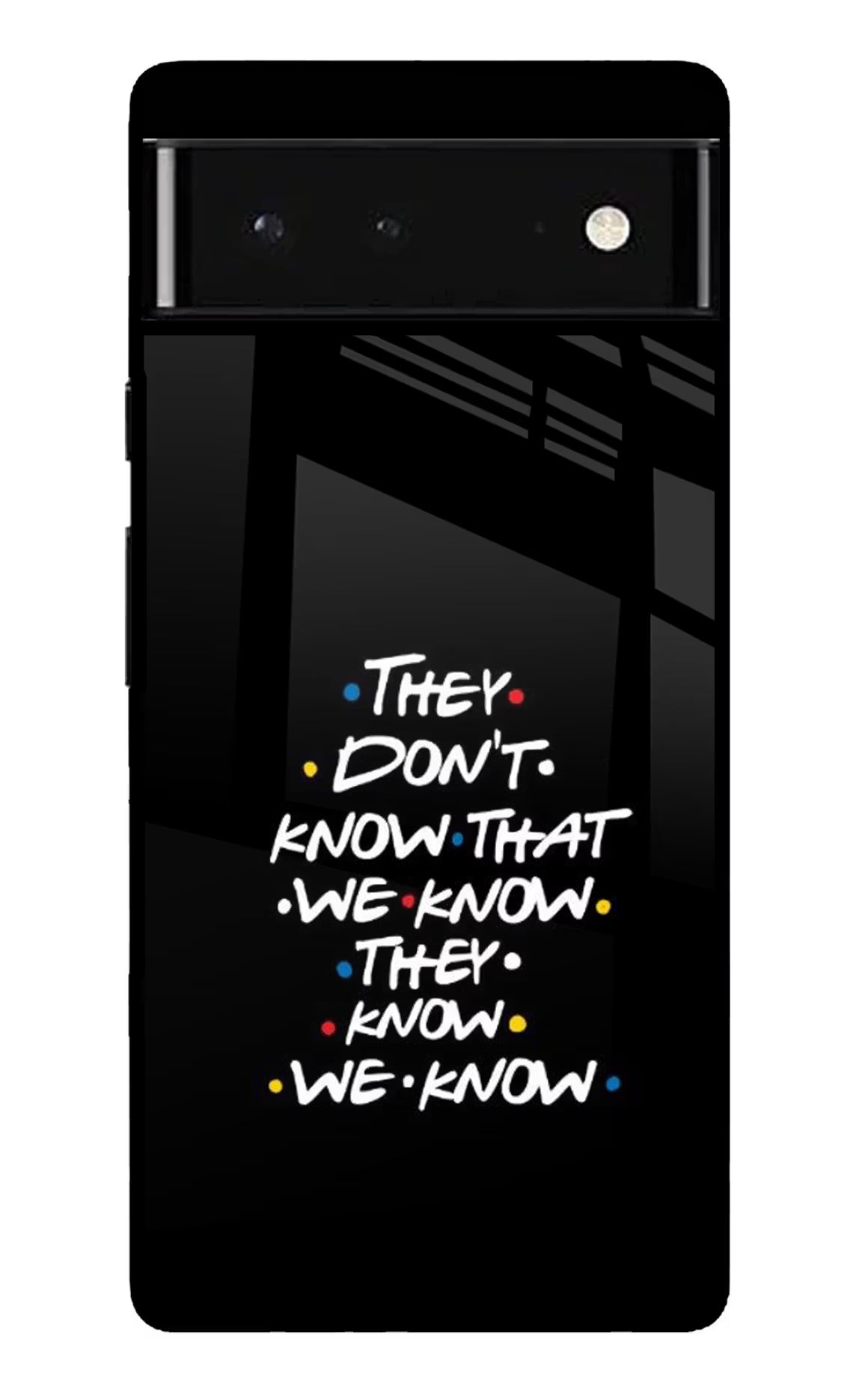 FRIENDS Dialogue Google Pixel 6 Back Cover - FRIENDS Dialogue Google Pixel 6 Glass Case Back Cover by Casekaro FRIENDS Dialogue Google Pixel 6 Glass Case Back Cover by Casekaro