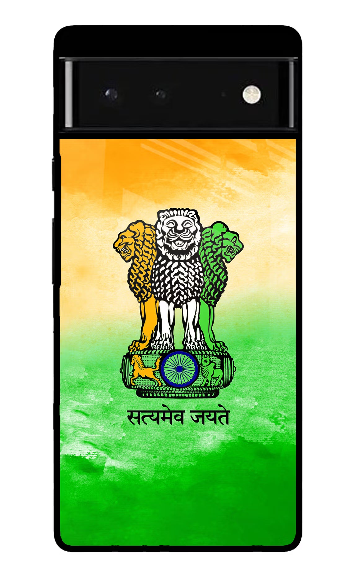 Satyamev Jayate Flag Google Pixel 6 Back Cover - Satyamev Jayate Flag Google Pixel 6 Glass Case Back Cover by Casekaro Satyamev Jayate Flag Google Pixel 6 Glass Case Back Cover by Casekaro
