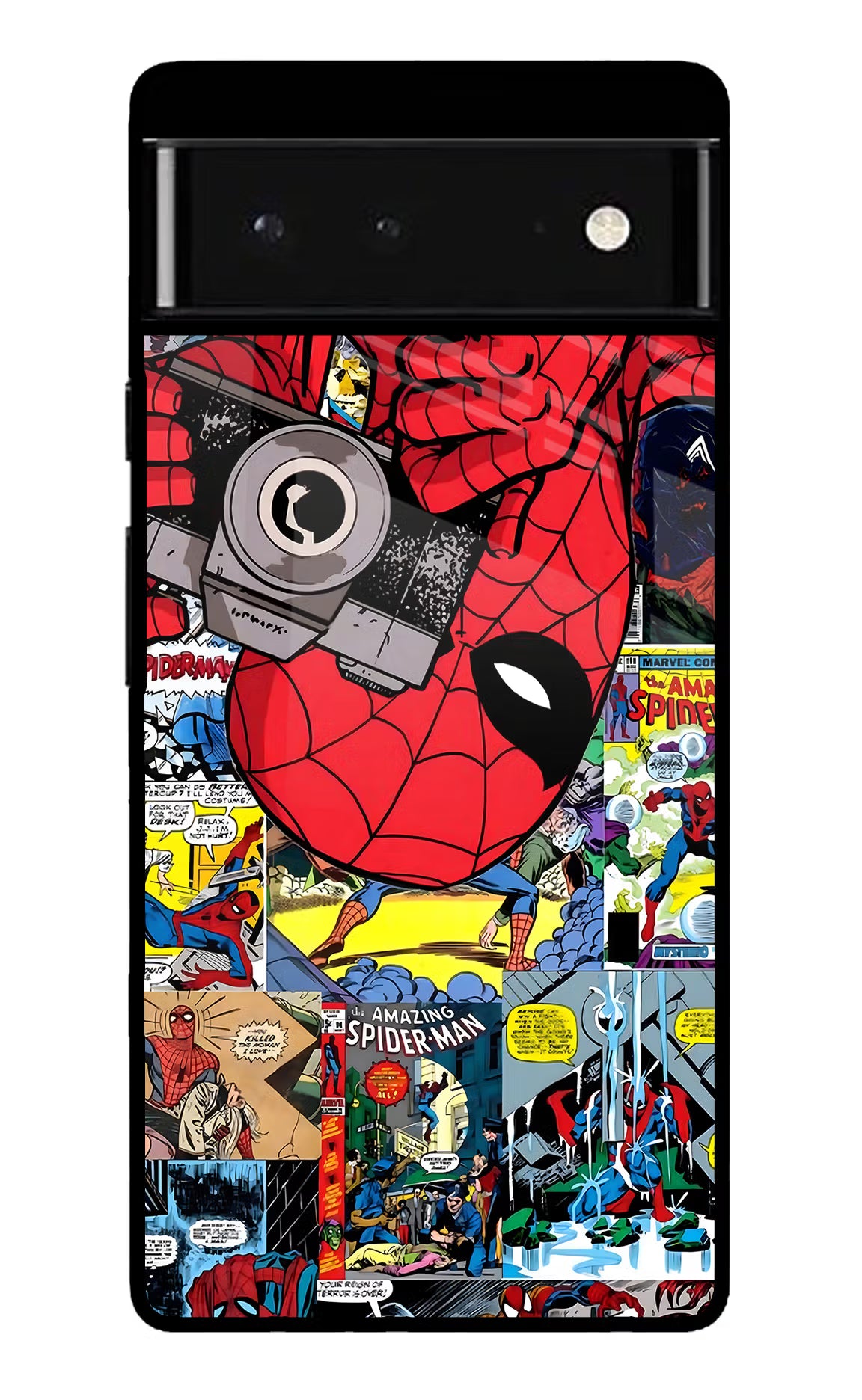Spider Man Google Pixel 6 Back Cover - Spider Man Google Pixel 6 Glass Case Back Cover by Casekaro Spider Man Google Pixel 6 Glass Case Back Cover by Casekaro