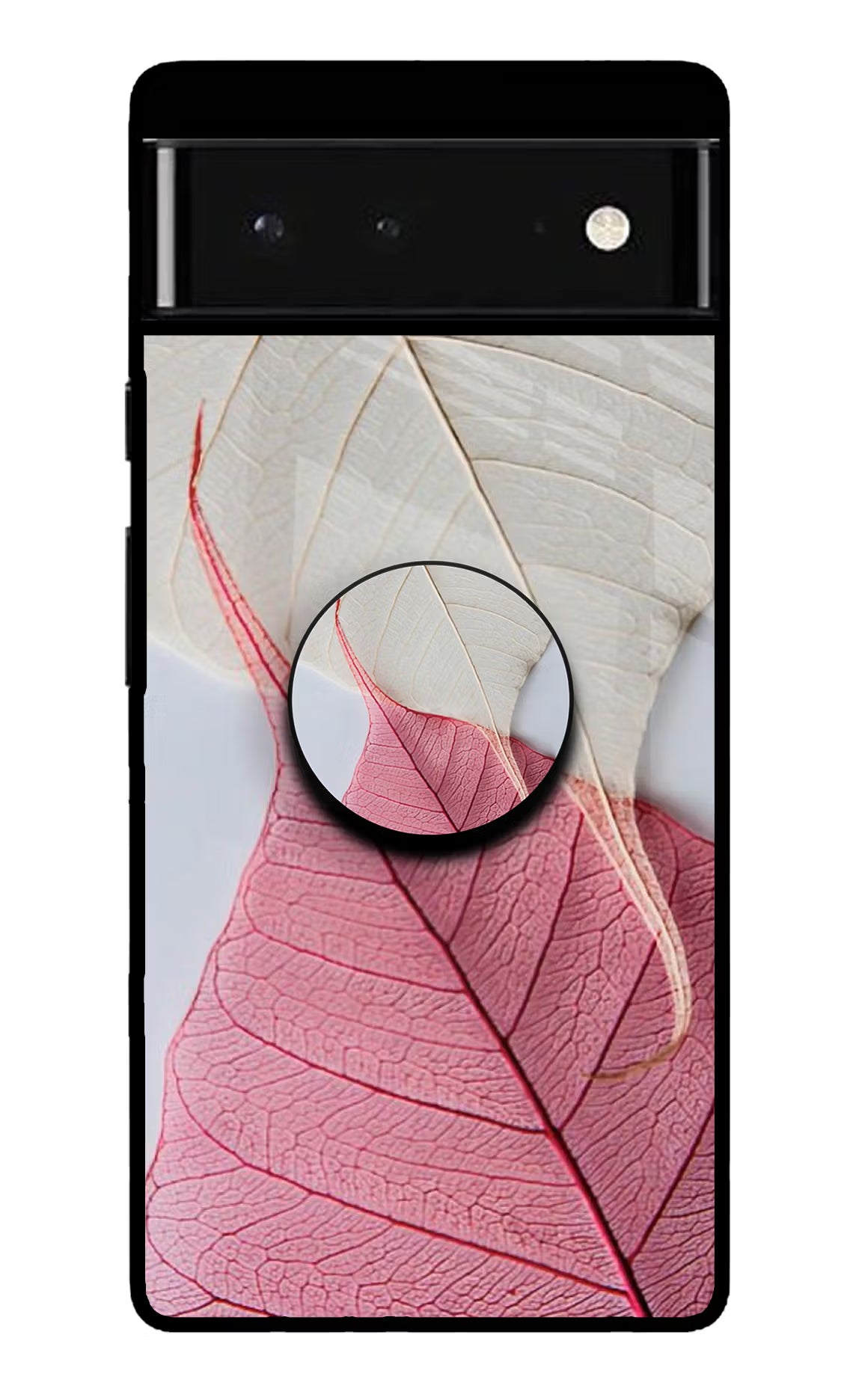 White Pink Leaf Google Pixel 6 Pop Case - White Pink Leaf Google Pixel 6 Pop Case by Casekaro White Pink Leaf Google Pixel 6 Pop Case by Casekaro