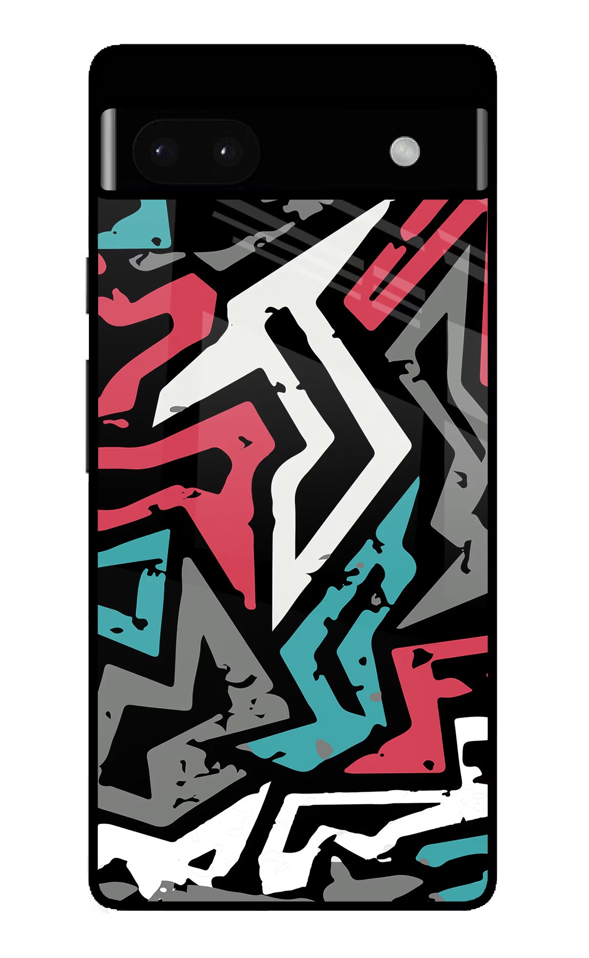 Geometric Graffiti Google Pixel 6A Glass Case - Geometric Graffiti Google Pixel 6A Glass Case Geometric Graffiti Google Pixel 6A Glass Case