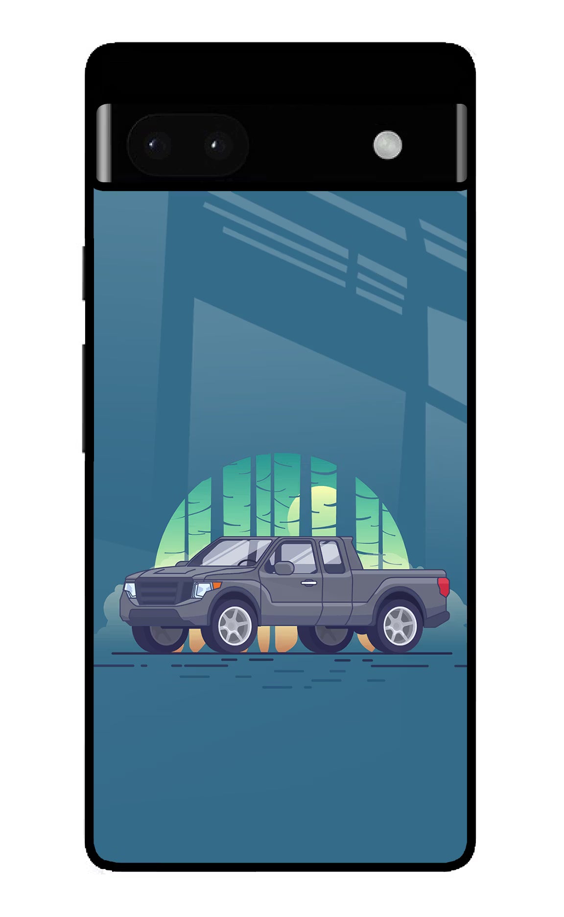 Retro Garage Vibe Google Pixel 6A Glass Case - Retro Garage Vibe Google Pixel 6A Glass Case Retro Garage Vibe Google Pixel 6A Glass Case