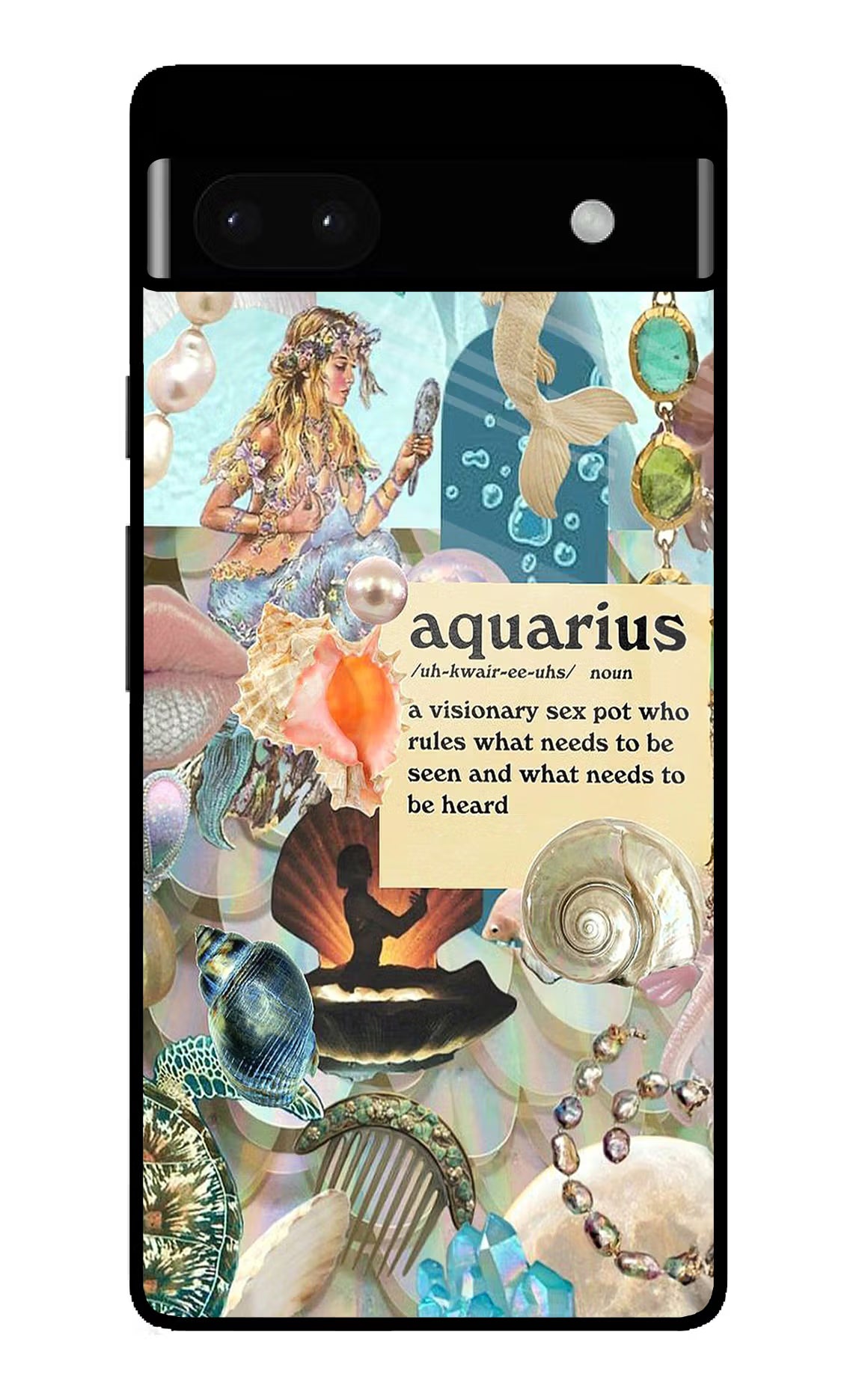 Aquarius Zodiac Google Pixel 6A Glass Case - Aquarius Zodiac Google Pixel 6A Glass Case Aquarius Zodiac Google Pixel 6A Glass Case