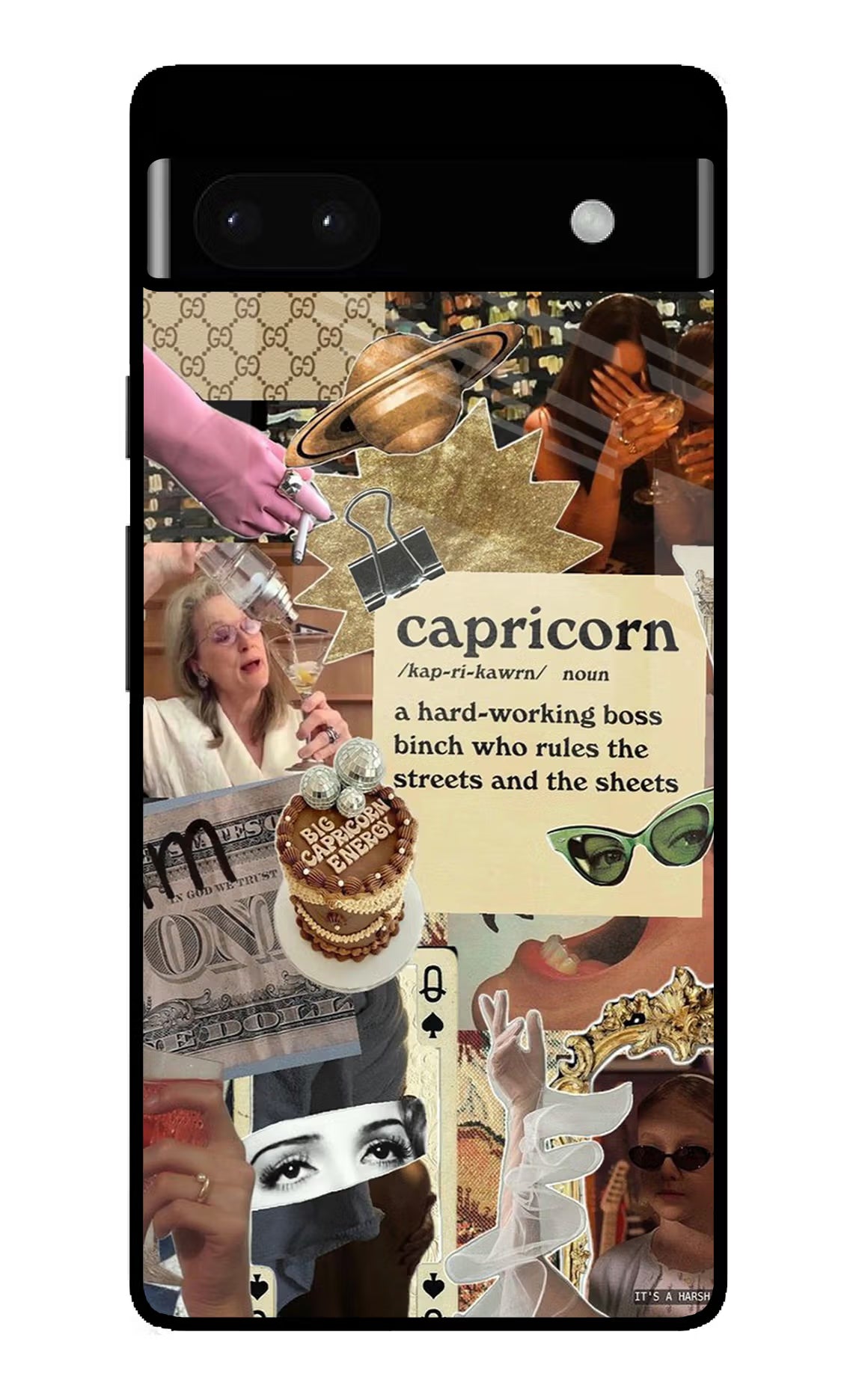 Capricorn Zodiac Google Pixel 6A Glass Case - Capricorn Zodiac Google Pixel 6A Glass Case Capricorn Zodiac Google Pixel 6A Glass Case