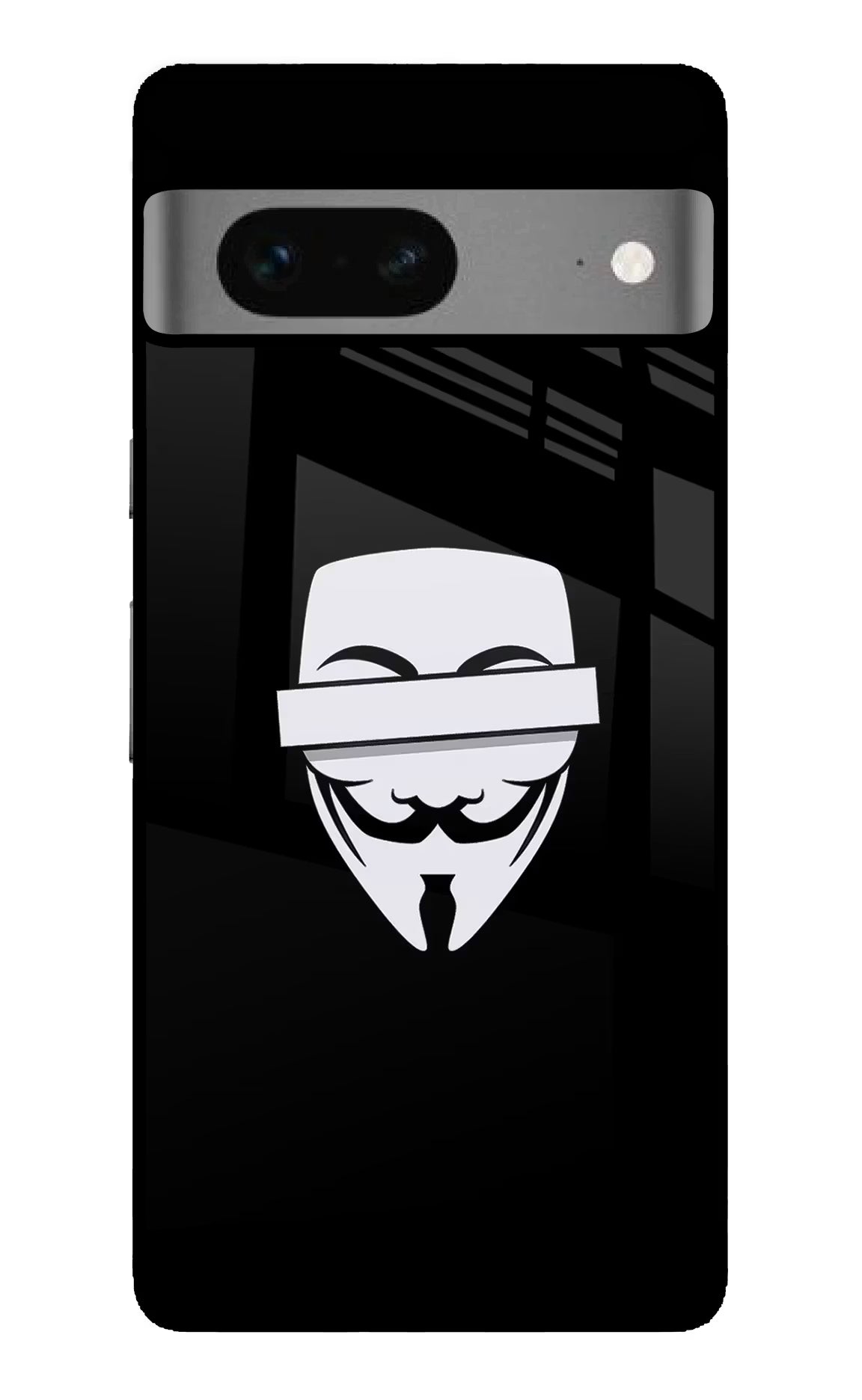Anonymous Face Google Pixel 7 Back Cover - Anonymous Face Google Pixel 7 Glass Case Back Cover by Casekaro Anonymous Face Google Pixel 7 Glass Case Back Cover by Casekaro