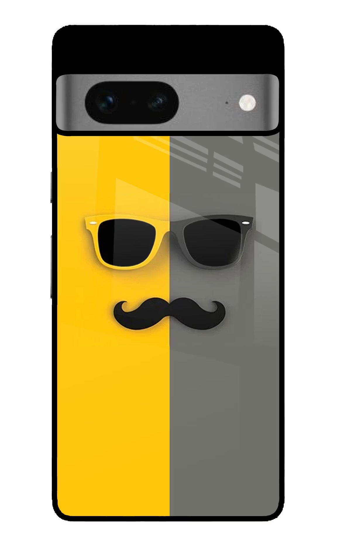 Sunglasses with Mustache Google Pixel 7 Back Cover - Sunglasses with Mustache Google Pixel 7 Glass Case Back Cover by Casekaro Sunglasses with Mustache Google Pixel 7 Glass Case Back Cover by Casekaro