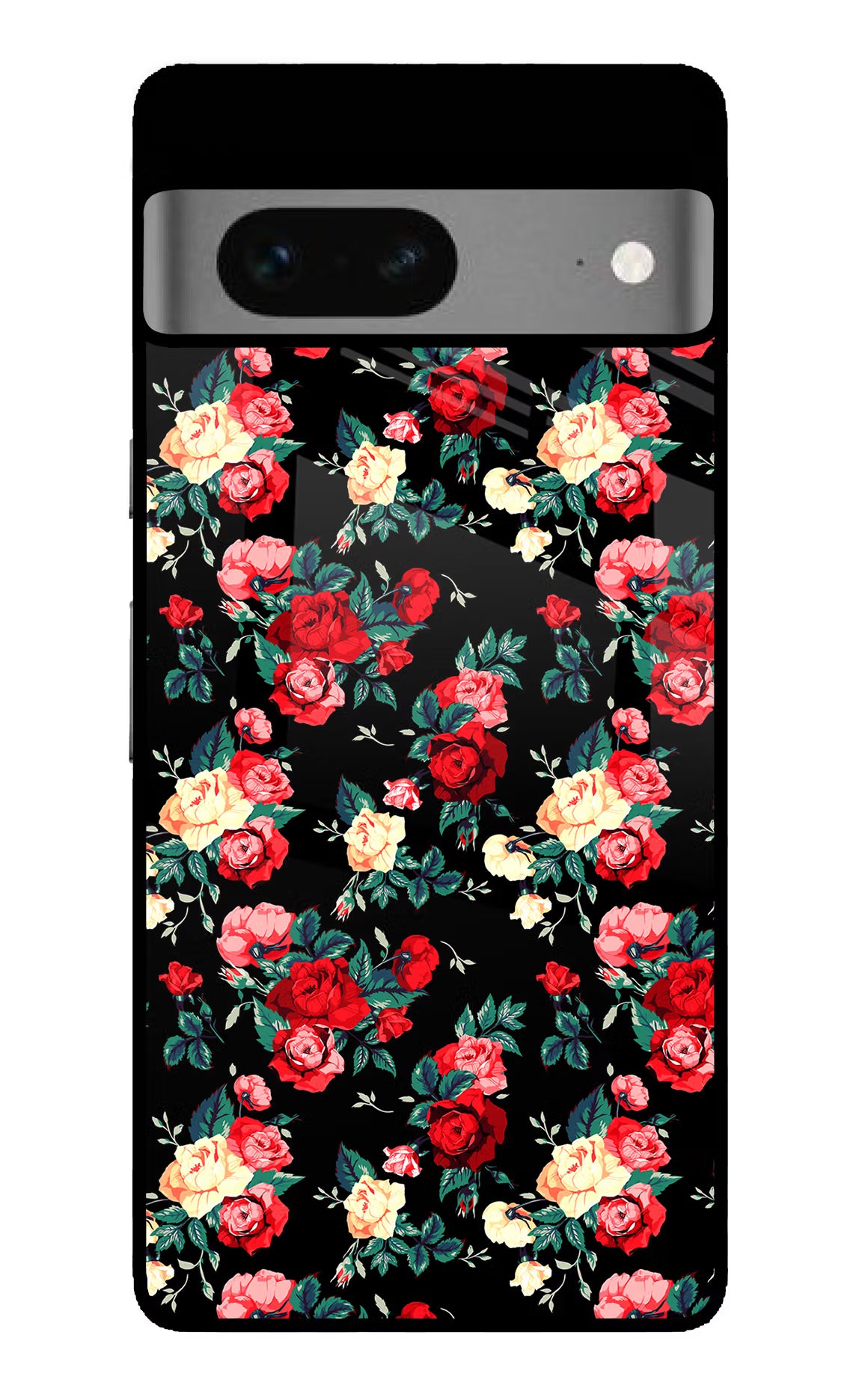 Rose Pattern Google Pixel 7 Glass Case - Rose Pattern Google Pixel 7 Glass Case Rose Pattern Google Pixel 7 Glass Case