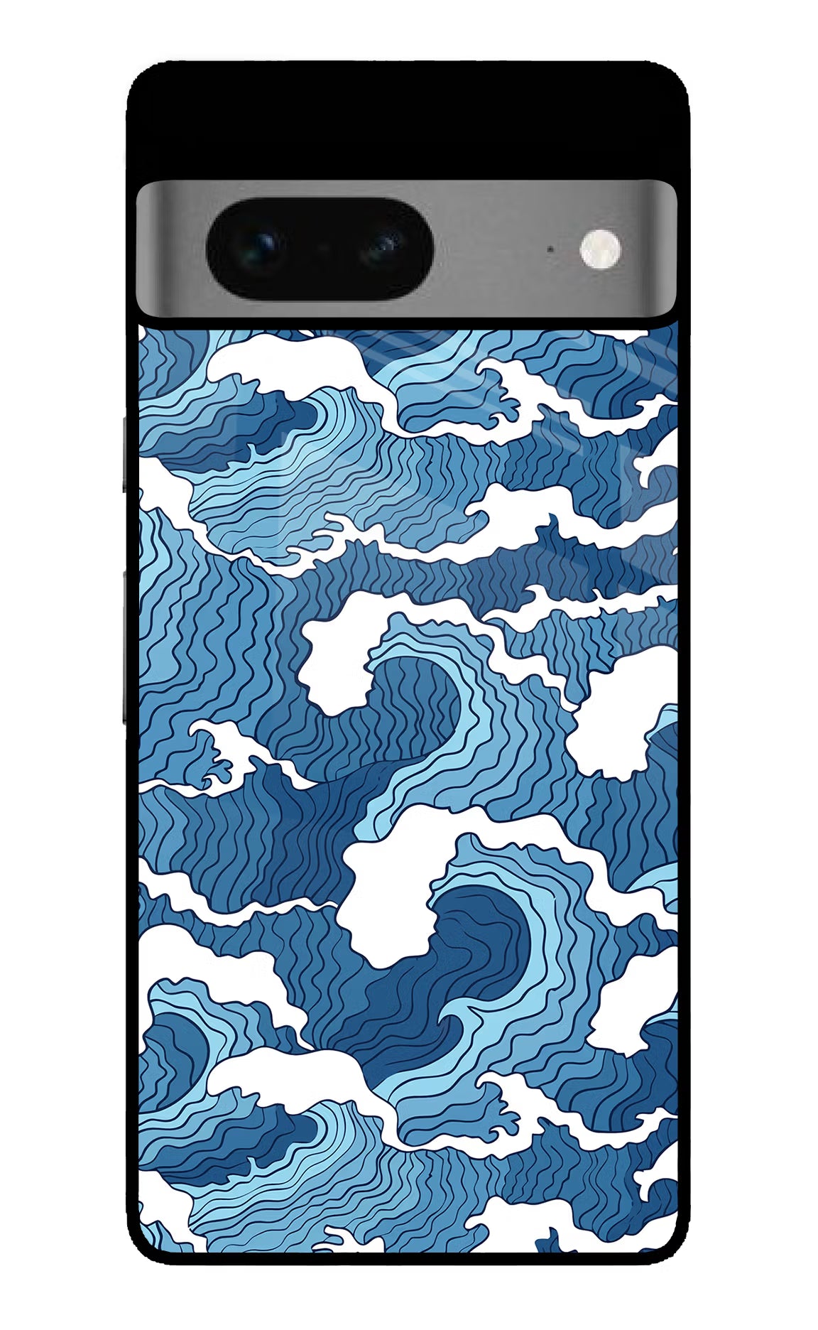 Blue Waves Google Pixel 7 Glass Case - Blue Waves Google Pixel 7 Glass Case Blue Waves Google Pixel 7 Glass Case