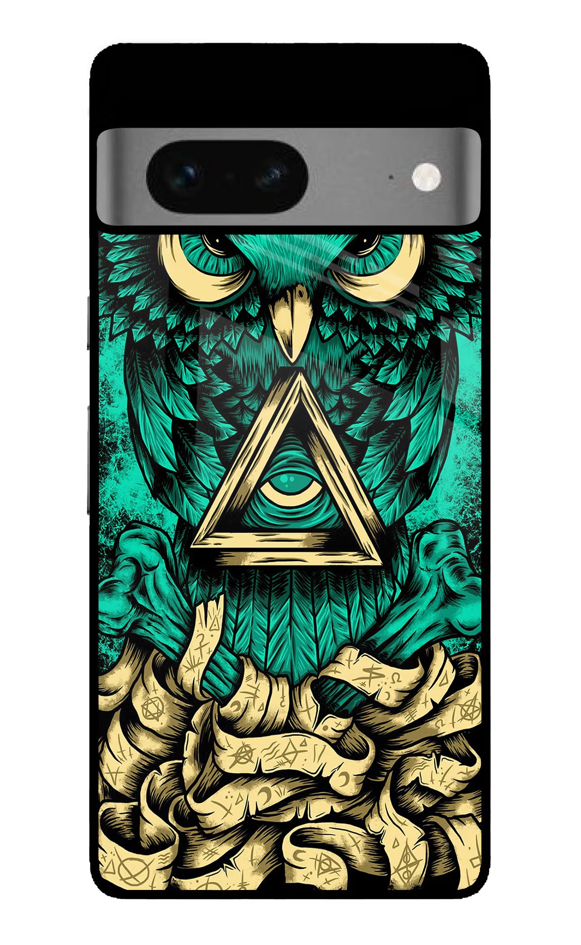 Green Owl Google Pixel 7 Back Cover - Green Owl Google Pixel 7 Glass Case Back Cover by Casekaro Green Owl Google Pixel 7 Glass Case Back Cover by Casekaro