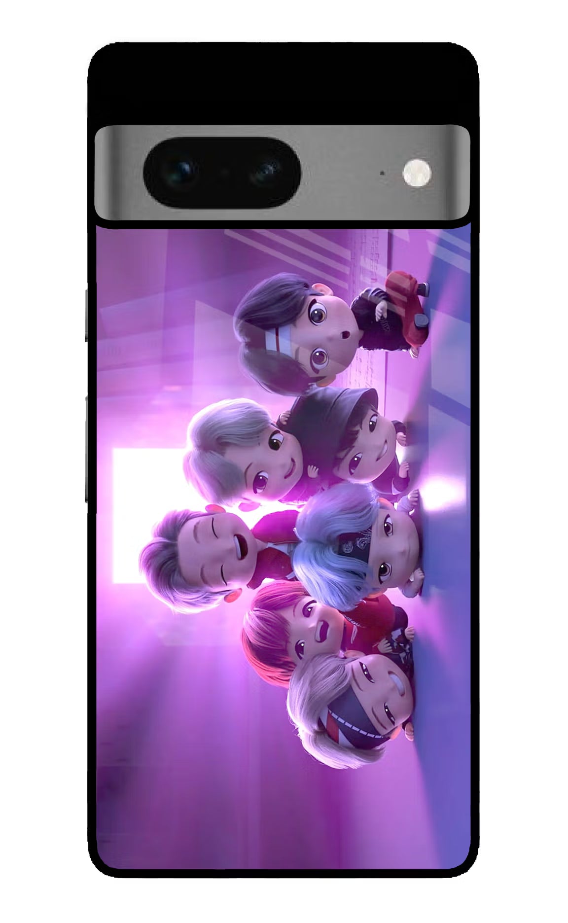 BTS Chibi Google Pixel 7 Back Cover - BTS Chibi Google Pixel 7 Glass Case Back Cover by Casekaro BTS Chibi Google Pixel 7 Glass Case Back Cover by Casekaro