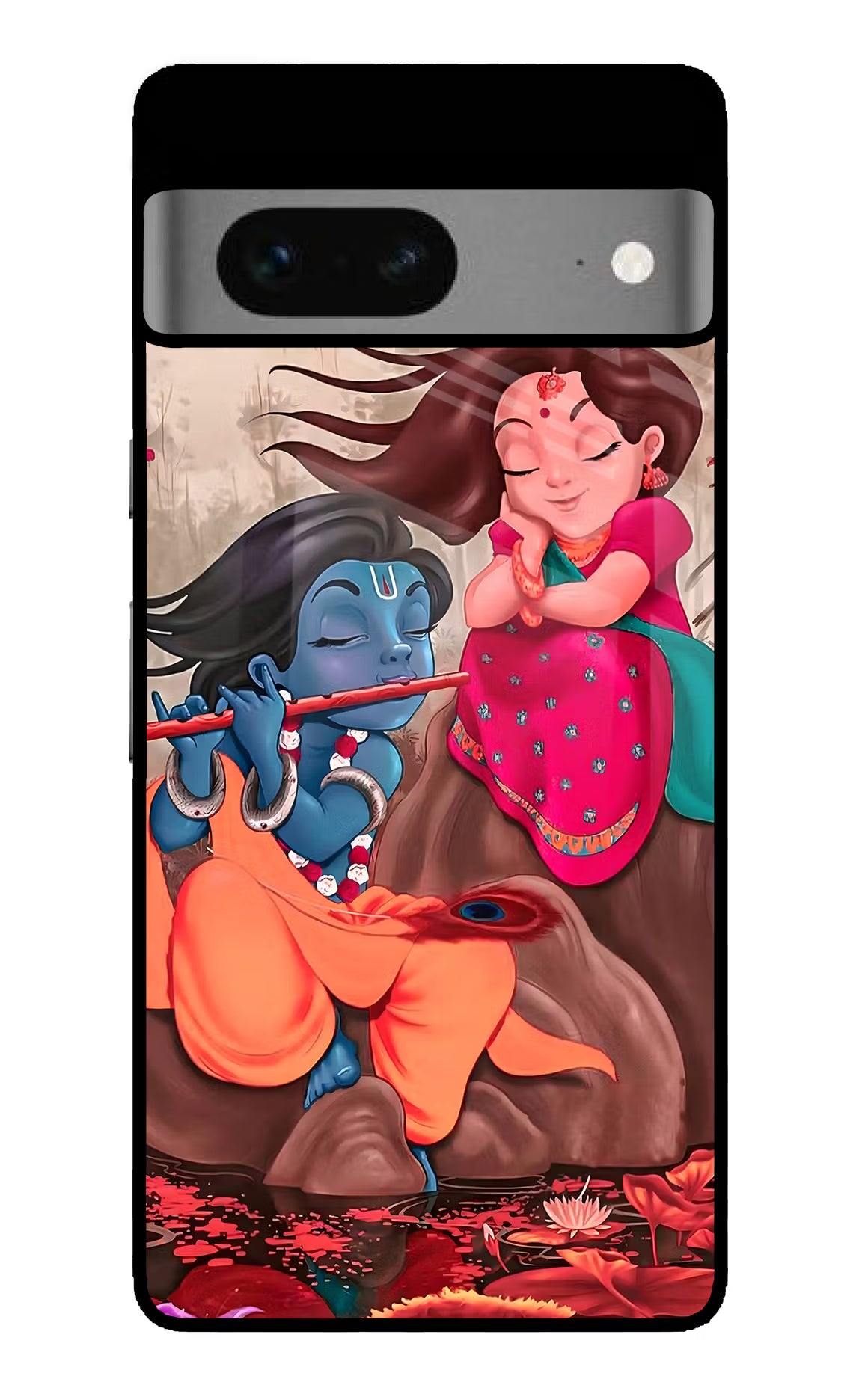 Radhe Krishna Google Pixel 7 Back Cover - Radhe Krishna Google Pixel 7 Glass Case Back Cover by Casekaro Radhe Krishna Google Pixel 7 Glass Case Back Cover by Casekaro