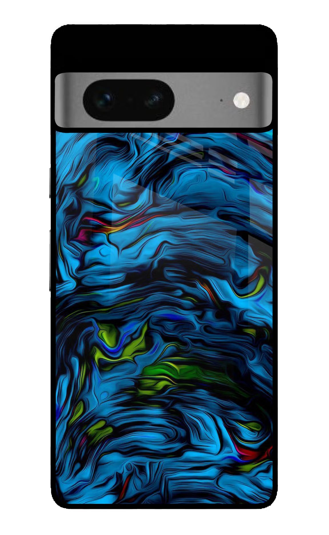 Dark Blue Abstract Google Pixel 7 Back Cover - Dark Blue Abstract Google Pixel 7 Glass Case Back Cover by Casekaro Dark Blue Abstract Google Pixel 7 Glass Case Back Cover by Casekaro