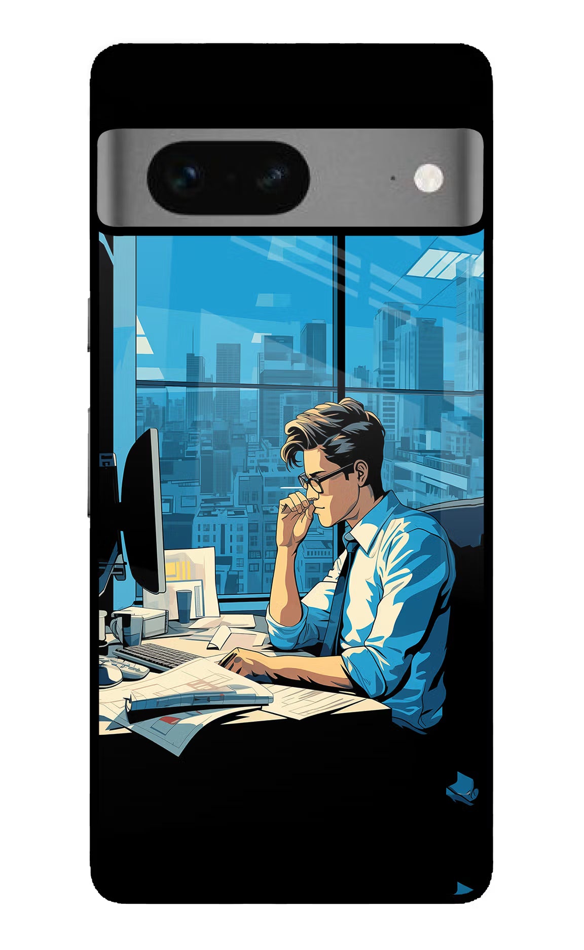 Focused Hustler (AI Generated) Google Pixel 7 Glass Case - Focused Hustler (AI Generated) Google Pixel 7 Glass Case Focused Hustler (AI Generated) Google Pixel 7 Glass Case
