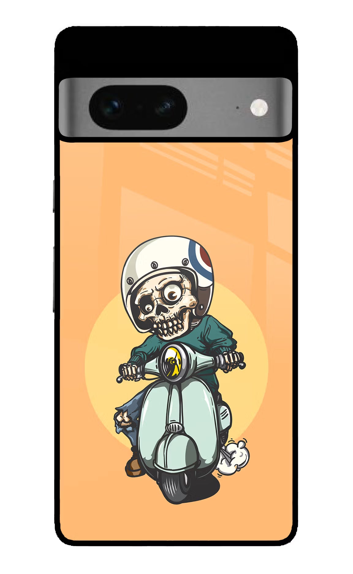 Undead Biker Google Pixel 7 Back Cover - Undead Biker Google Pixel 7 Glass Case Back Cover by Casekaro Undead Biker Google Pixel 7 Glass Case Back Cover by Casekaro