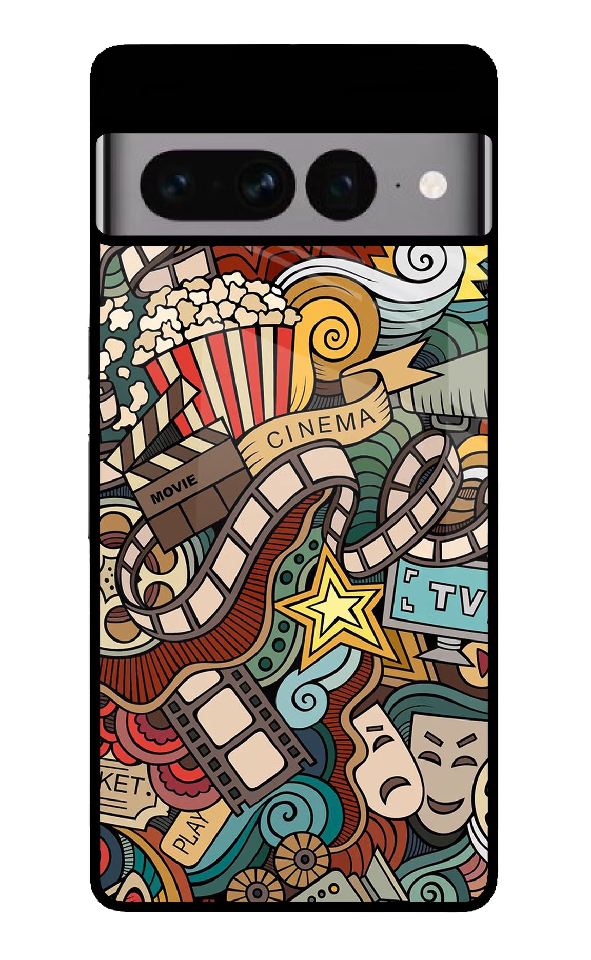 Cinema Abstract Google Pixel 7 Pro Back Cover - Cinema Abstract Google Pixel 7 Pro Glass Case Back Cover by Casekaro Cinema Abstract Google Pixel 7 Pro Glass Case Back Cover by Casekaro