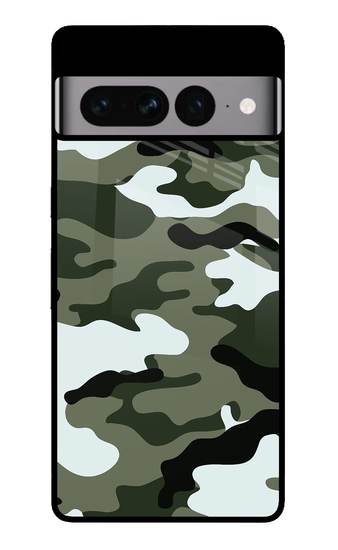 Camouflage Google Pixel 7 Pro Back Cover - Camouflage Google Pixel 7 Pro Glass Case Back Cover by Casekaro Camouflage Google Pixel 7 Pro Glass Case Back Cover by Casekaro