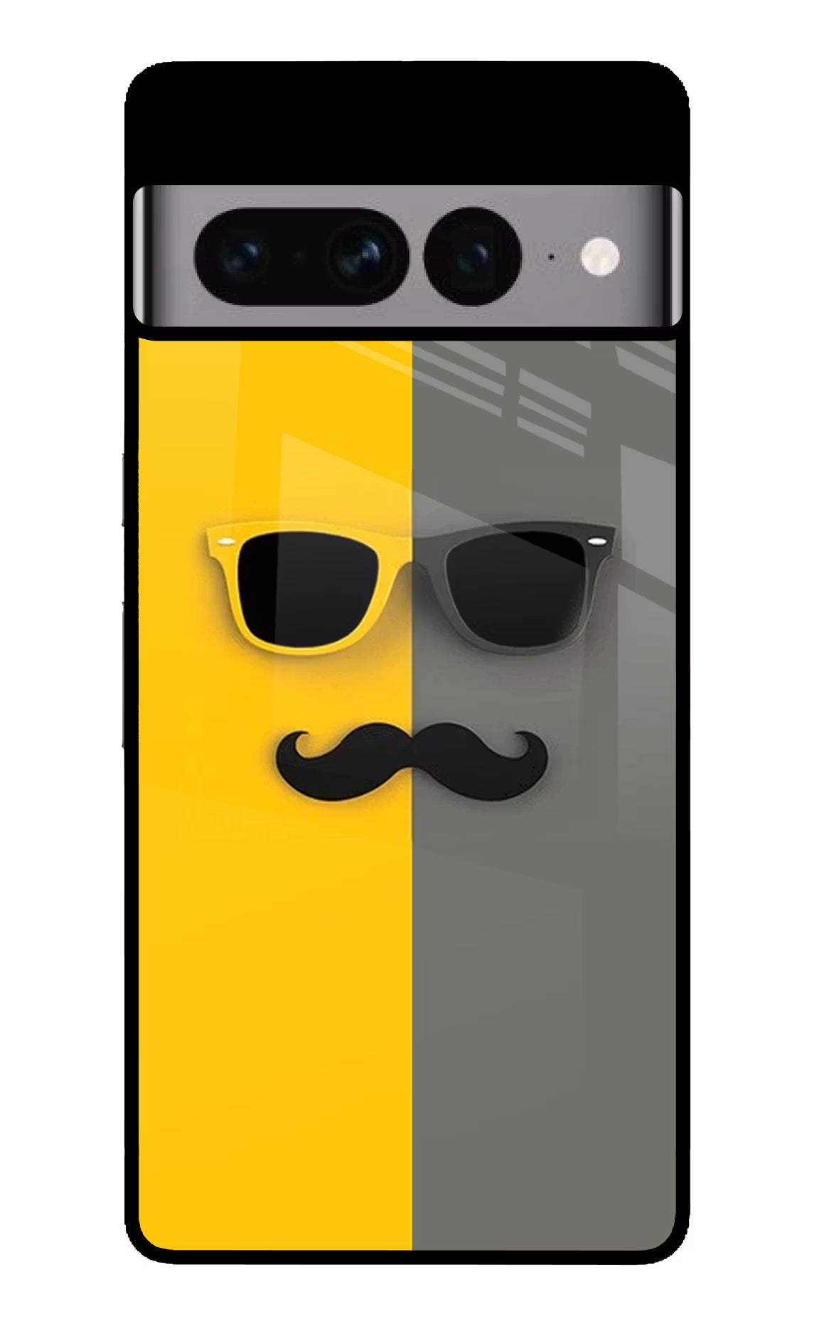 Sunglasses with Mustache Google Pixel 7 Pro Back Cover - Sunglasses with Mustache Google Pixel 7 Pro Glass Case Back Cover by Casekaro Sunglasses with Mustache Google Pixel 7 Pro Glass Case Back Cover by Casekaro