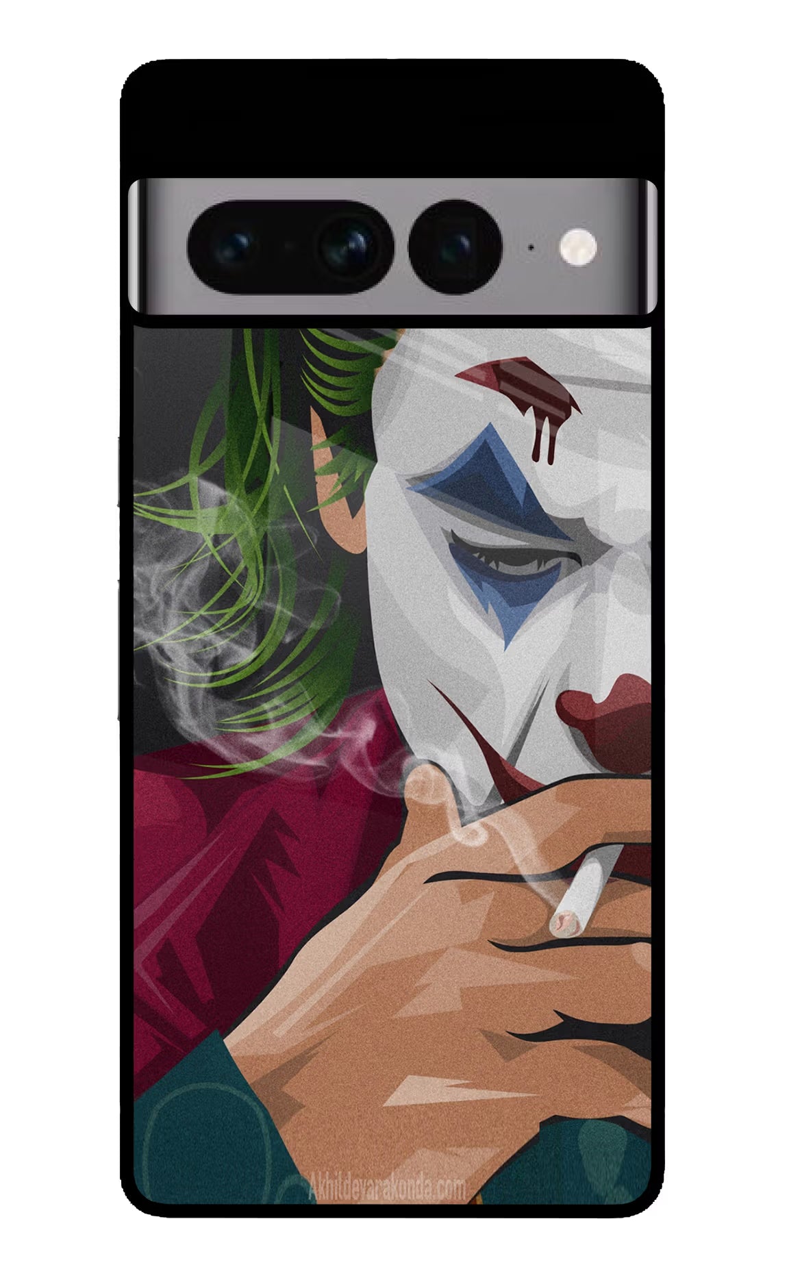 Joker Smoking Google Pixel 7 Pro Glass Case - Joker Smoking Google Pixel 7 Pro Glass Case Joker Smoking Google Pixel 7 Pro Glass Case