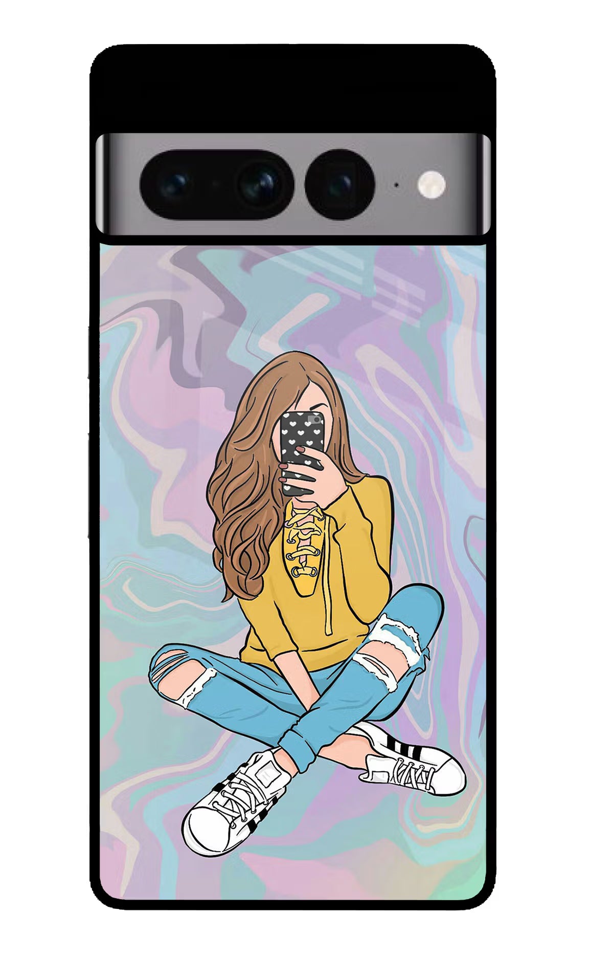 Selfie Girl Google Pixel 7 Pro Glass Case - Selfie Girl Google Pixel 7 Pro Glass Case Selfie Girl Google Pixel 7 Pro Glass Case