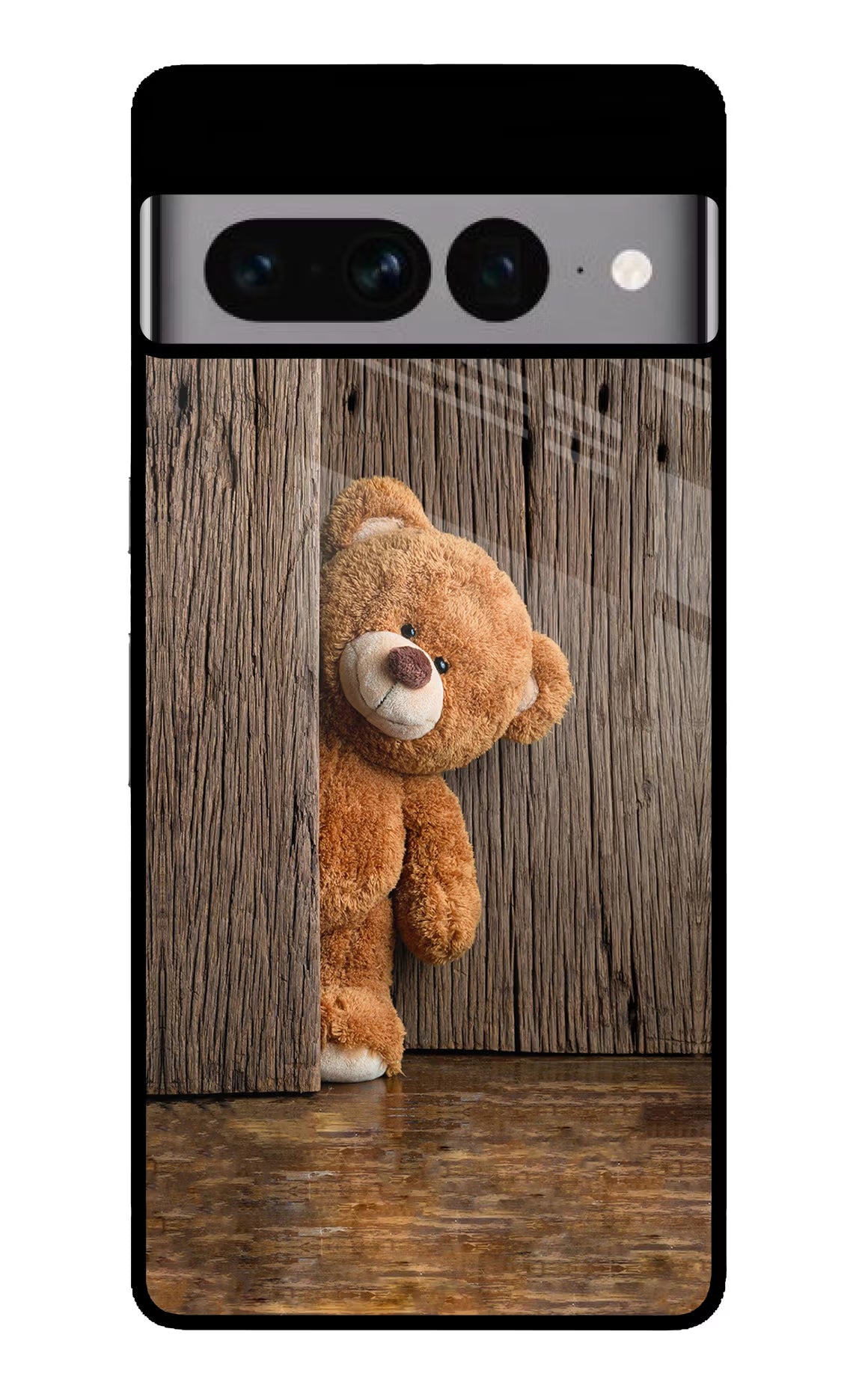 Teddy Wooden Google Pixel 7 Pro Back Cover - Teddy Wooden Google Pixel 7 Pro Glass Case Back Cover by Casekaro Teddy Wooden Google Pixel 7 Pro Glass Case Back Cover by Casekaro