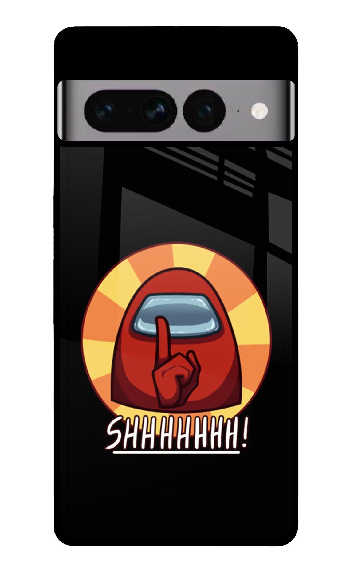 Among Us Shhh! Google Pixel 7 Pro Back Cover - Among Us Shhh! Google Pixel 7 Pro Glass Case Back Cover by Casekaro Among Us Shhh! Google Pixel 7 Pro Glass Case Back Cover by Casekaro
