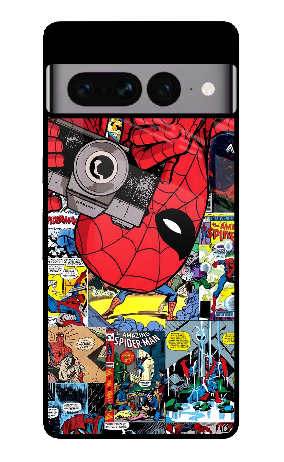 Spider Man Google Pixel 7 Pro Back Cover - Spider Man Google Pixel 7 Pro Glass Case Back Cover by Casekaro Spider Man Google Pixel 7 Pro Glass Case Back Cover by Casekaro