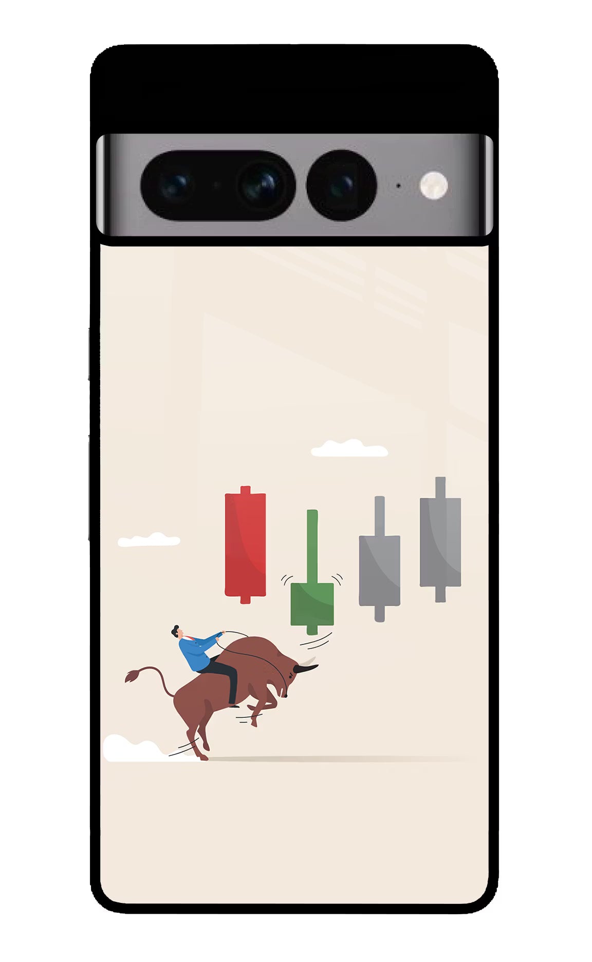 Bull Trading Momentum Google Pixel 7 Pro Back Cover - Bull Trading Momentum Google Pixel 7 Pro Glass Case Back Cover by Casekaro Bull Trading Momentum Google Pixel 7 Pro Glass Case Back Cover by Casekaro
