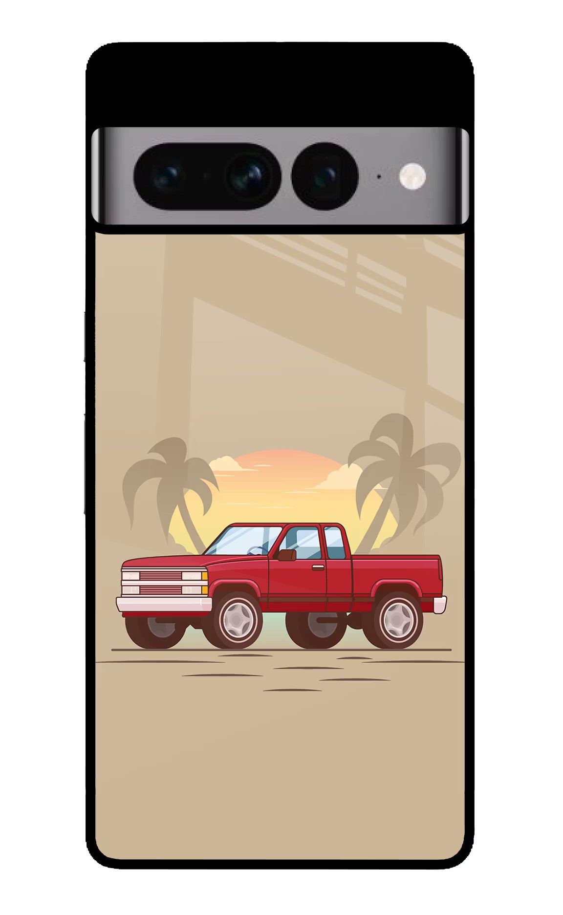 Desert Classic Drive Google Pixel 7 Pro Back Cover - Desert Classic Drive Google Pixel 7 Pro Glass Case Back Cover by Casekaro Desert Classic Drive Google Pixel 7 Pro Glass Case Back Cover by Casekaro