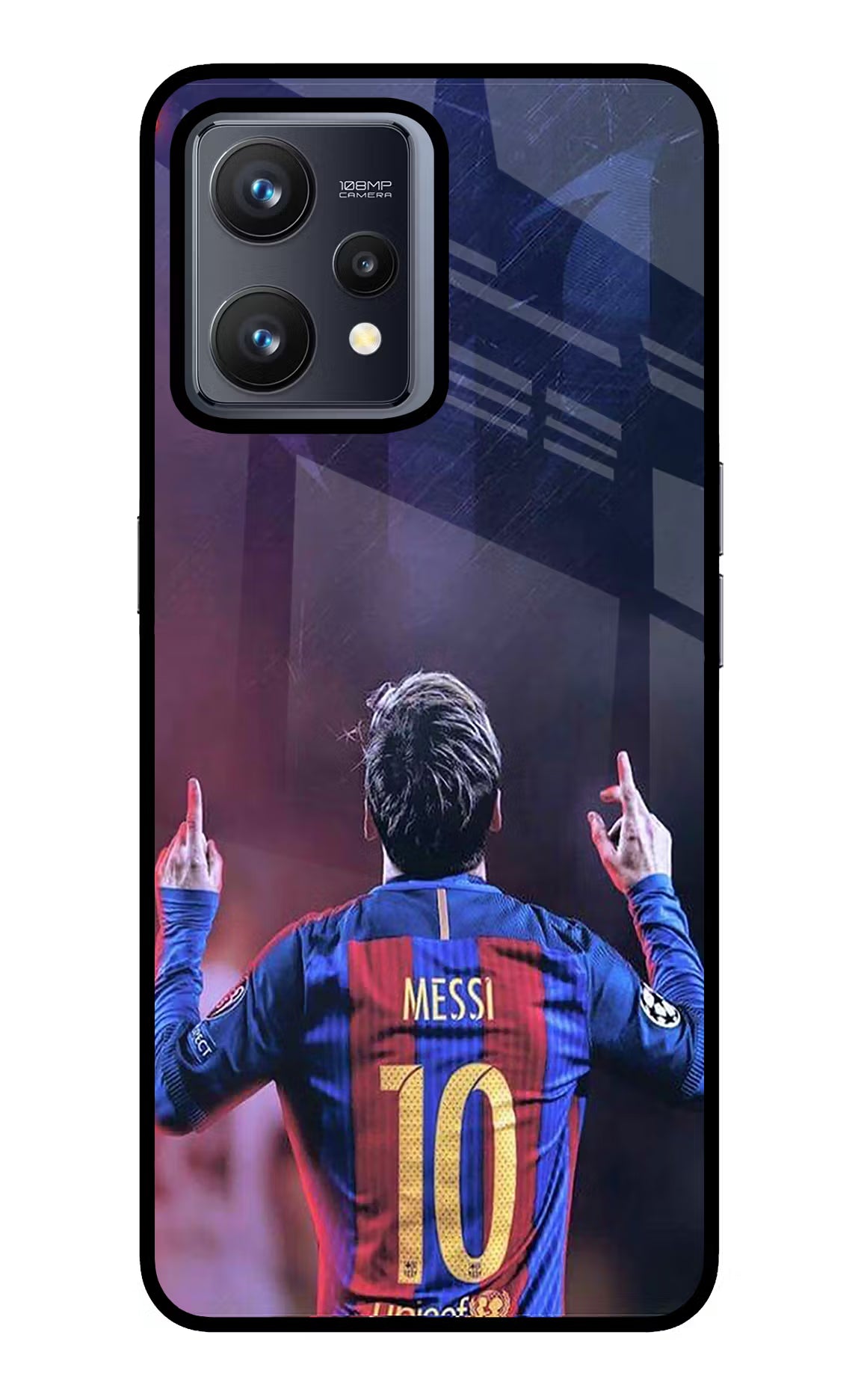 Messi Realme 9 4G Back Cover - Messi Realme 9 4G Glass Case Back Cover by Casekaro Messi Realme 9 4G Glass Case Back Cover by Casekaro