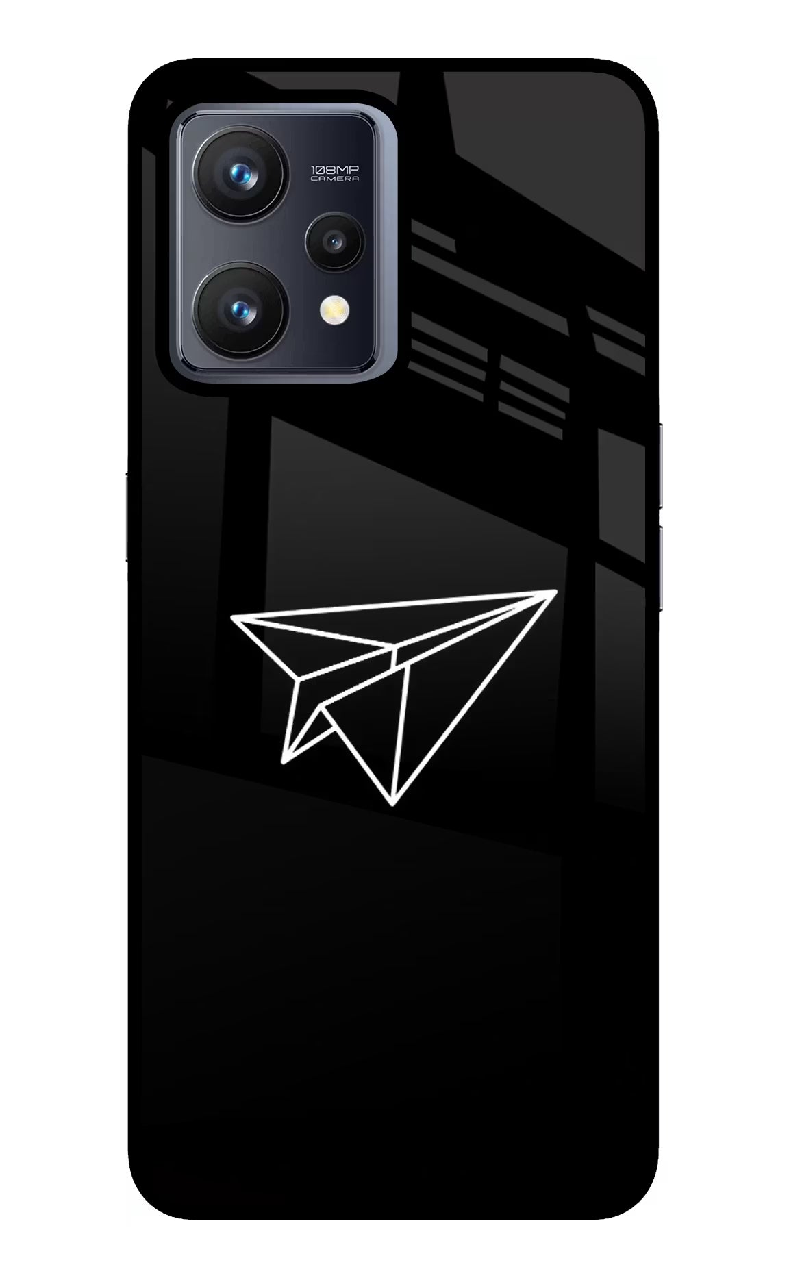 Paper Plane White Realme 9 4G Glass Case - Paper Plane White Realme 9 4G Glass Case Paper Plane White Realme 9 4G Glass Case