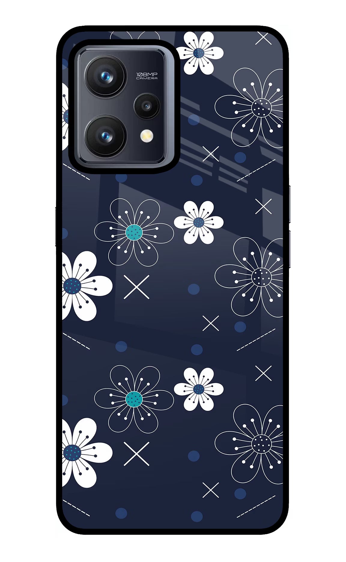 Flowers Realme 9 4G Back Cover - Flowers Realme 9 4G Glass Case Back Cover by Casekaro Flowers Realme 9 4G Glass Case Back Cover by Casekaro
