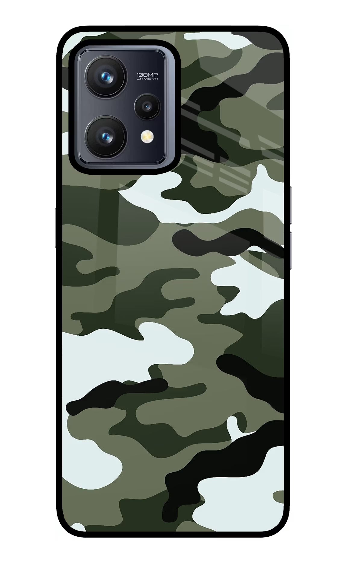 Camouflage Realme 9 4G Back Cover - Camouflage Realme 9 4G Glass Case Back Cover by Casekaro Camouflage Realme 9 4G Glass Case Back Cover by Casekaro