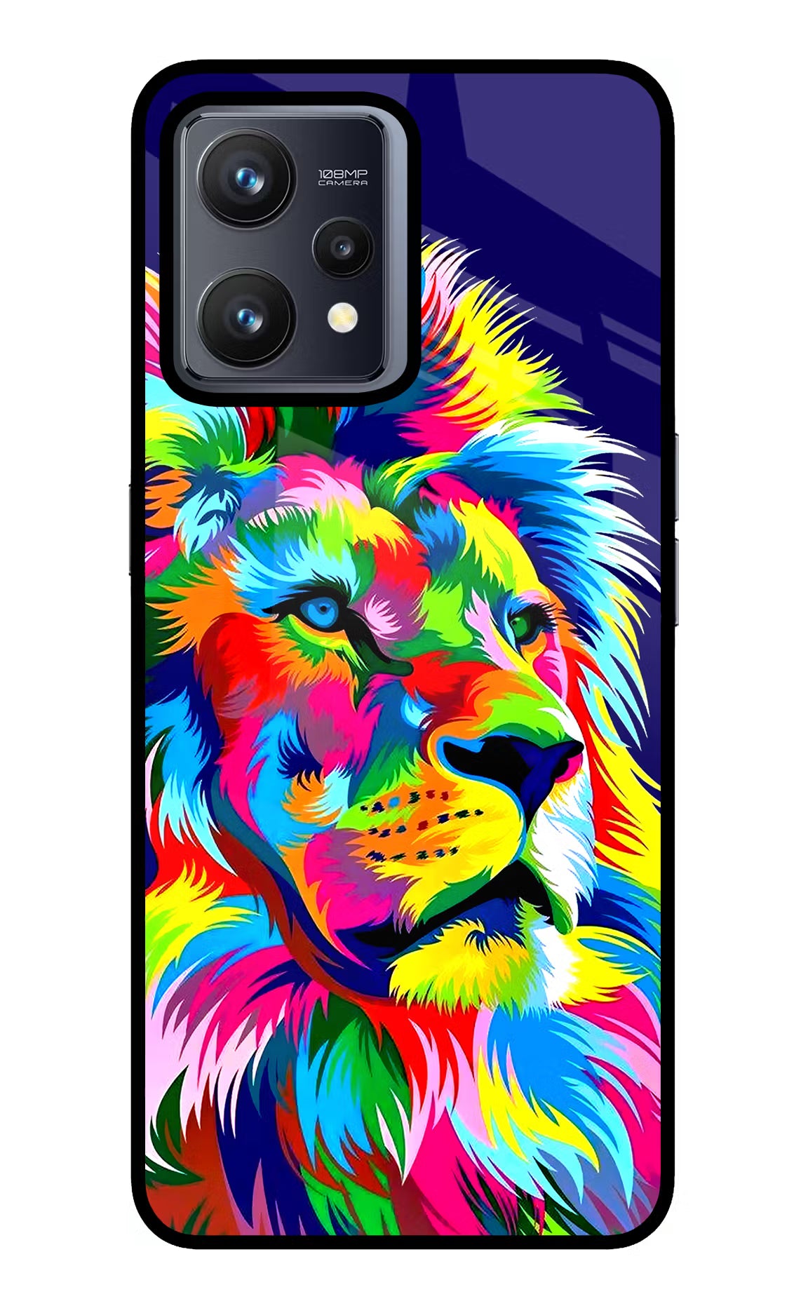 Vector Art Lion Realme 9 4G Back Cover - Vector Art Lion Realme 9 4G Glass Case Back Cover by Casekaro Vector Art Lion Realme 9 4G Glass Case Back Cover by Casekaro