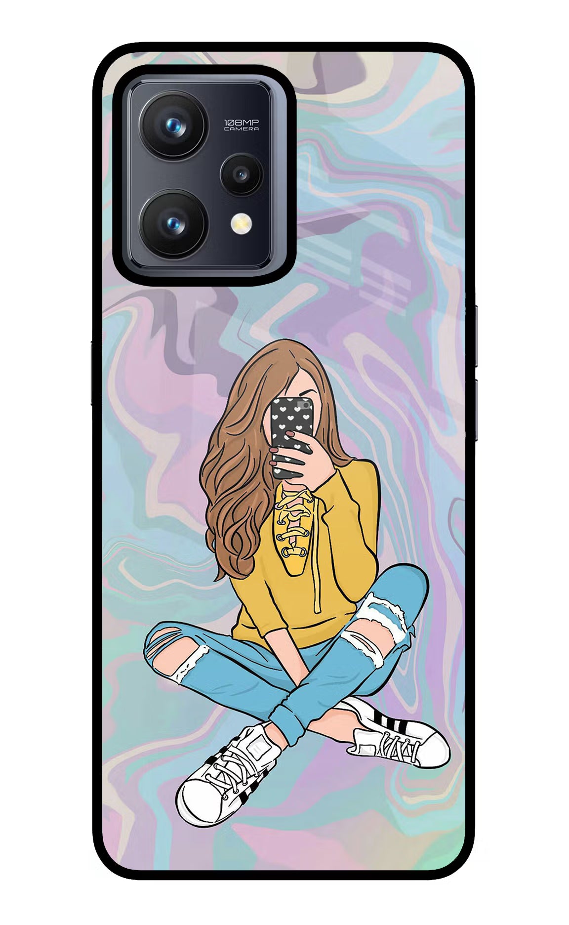 Selfie Girl Realme 9 4G Glass Case - Selfie Girl Realme 9 4G Glass Case Selfie Girl Realme 9 4G Glass Case