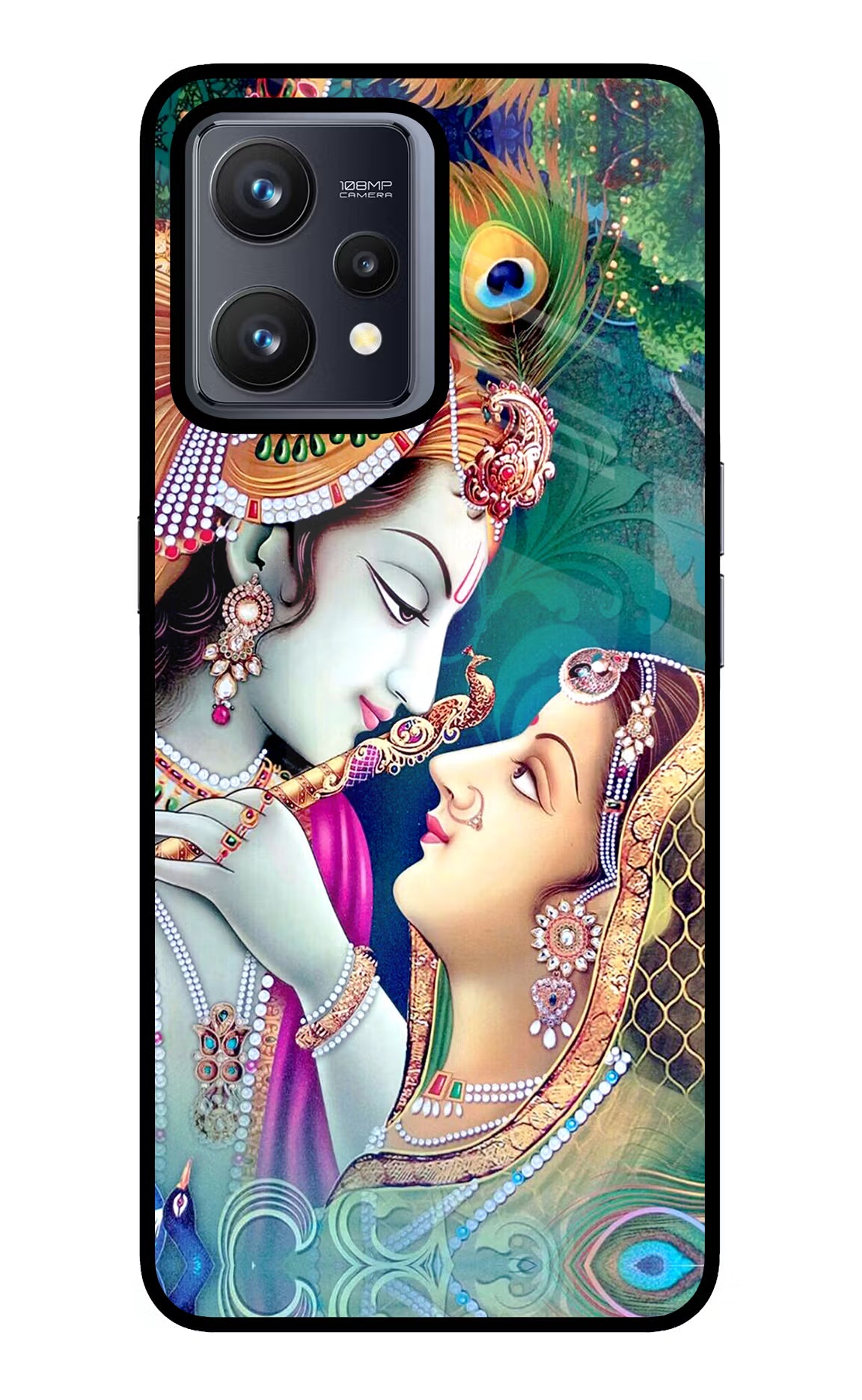 Lord Radha Krishna Realme 9 4G Back Cover - Lord Radha Krishna Realme 9 4G Glass Case Back Cover by Casekaro Lord Radha Krishna Realme 9 4G Glass Case Back Cover by Casekaro
