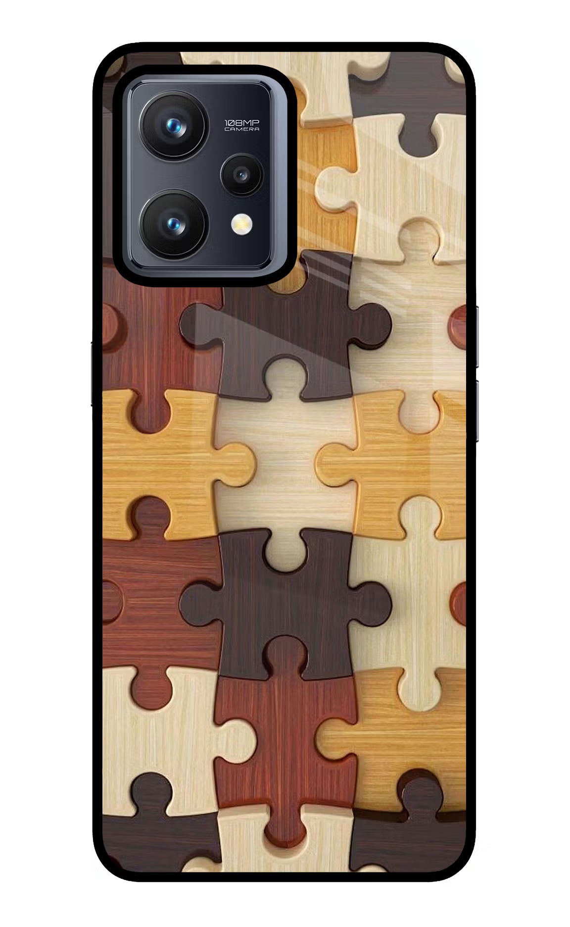 Wooden Puzzle Realme 9 4G Glass Case - Wooden Puzzle Realme 9 4G Glass Case Wooden Puzzle Realme 9 4G Glass Case