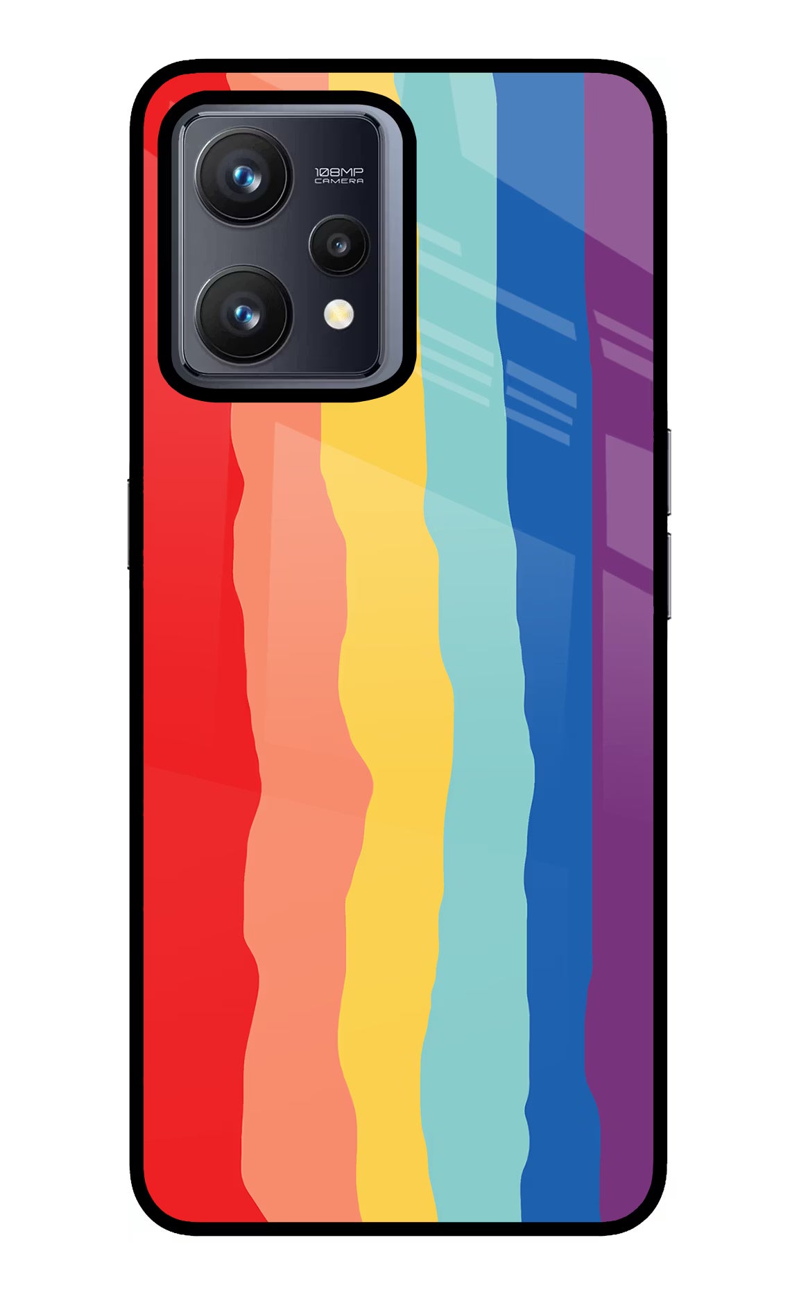 Rainbow Realme 9 4G Back Cover - Rainbow Realme 9 4G Glass Case Back Cover by Casekaro Rainbow Realme 9 4G Glass Case Back Cover by Casekaro