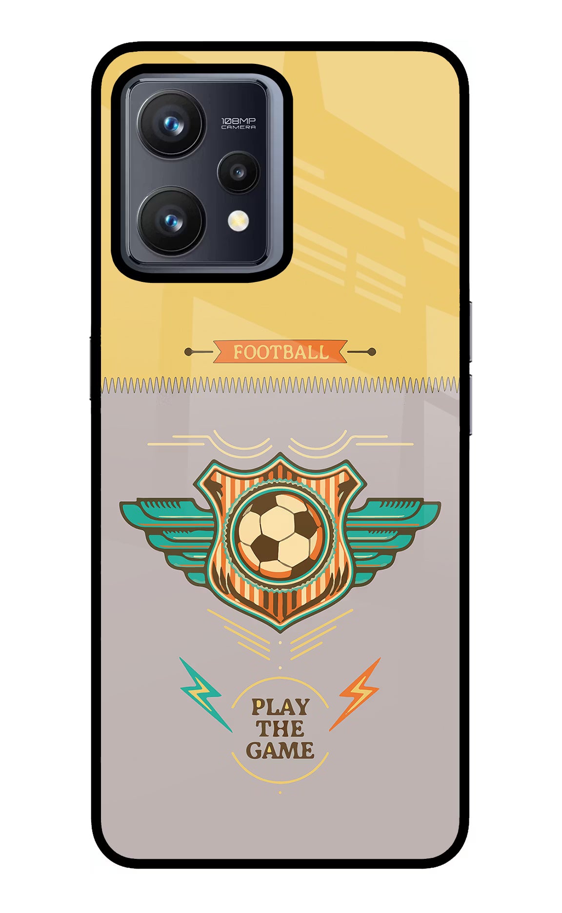 Football Realme 9 4G Back Cover - Football Realme 9 4G Glass Case Back Cover by Casekaro Football Realme 9 4G Glass Case Back Cover by Casekaro