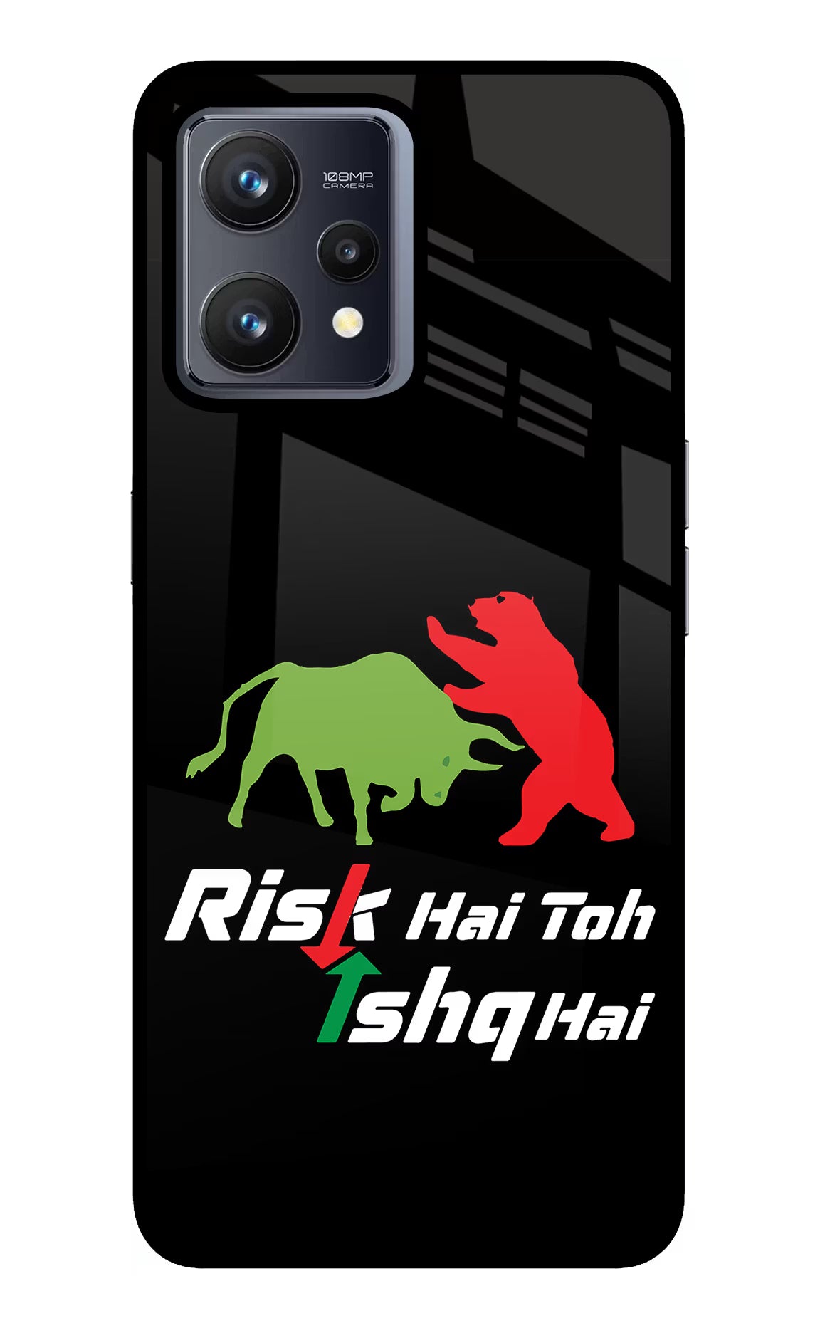 Risk Hai Toh Ishq Hai Realme 9 4G Back Cover - Risk Hai Toh Ishq Hai Realme 9 4G Glass Case Back Cover by Casekaro Risk Hai Toh Ishq Hai Realme 9 4G Glass Case Back Cover by Casekaro