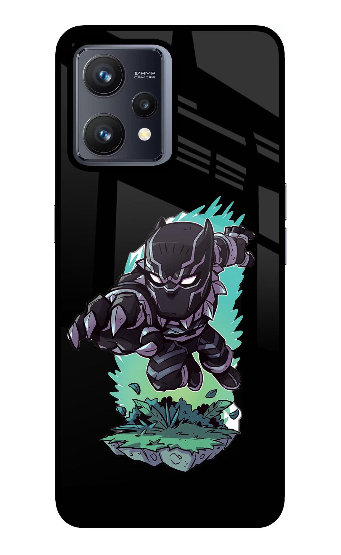 Black Panther Realme 9 4G Back Cover - Black Panther Realme 9 4G Glass Case Back Cover by Casekaro Black Panther Realme 9 4G Glass Case Back Cover by Casekaro