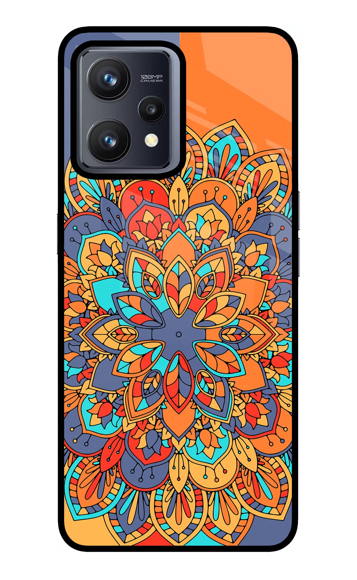 Color Mandala Realme 9 4G Back Cover - Color Mandala Realme 9 4G Glass Case Back Cover by Casekaro Color Mandala Realme 9 4G Glass Case Back Cover by Casekaro