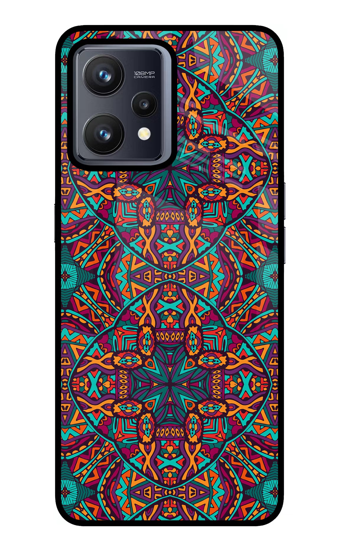 Colour Mandala Realme 9 4G Back Cover - Colour Mandala Realme 9 4G Glass Case Back Cover by Casekaro Colour Mandala Realme 9 4G Glass Case Back Cover by Casekaro