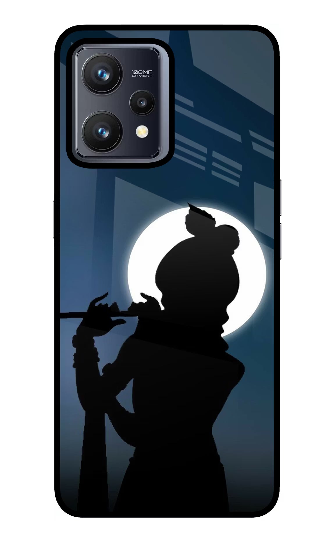 Shri Krishna Silhouette Realme 9 4G Glass Case - Shri Krishna Silhouette Realme 9 4G Glass Case Shri Krishna Silhouette Realme 9 4G Glass Case