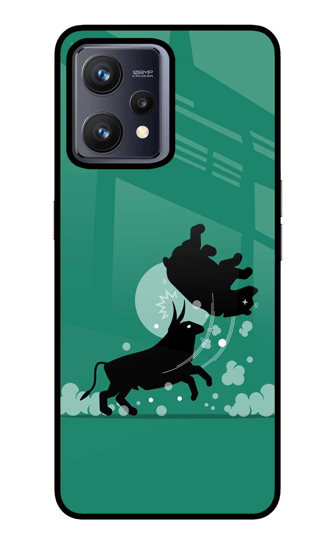 Bull Conqueror Realme 9 4G Back Cover - Bull Conqueror Realme 9 4G Glass Case Back Cover by Casekaro Bull Conqueror Realme 9 4G Glass Case Back Cover by Casekaro